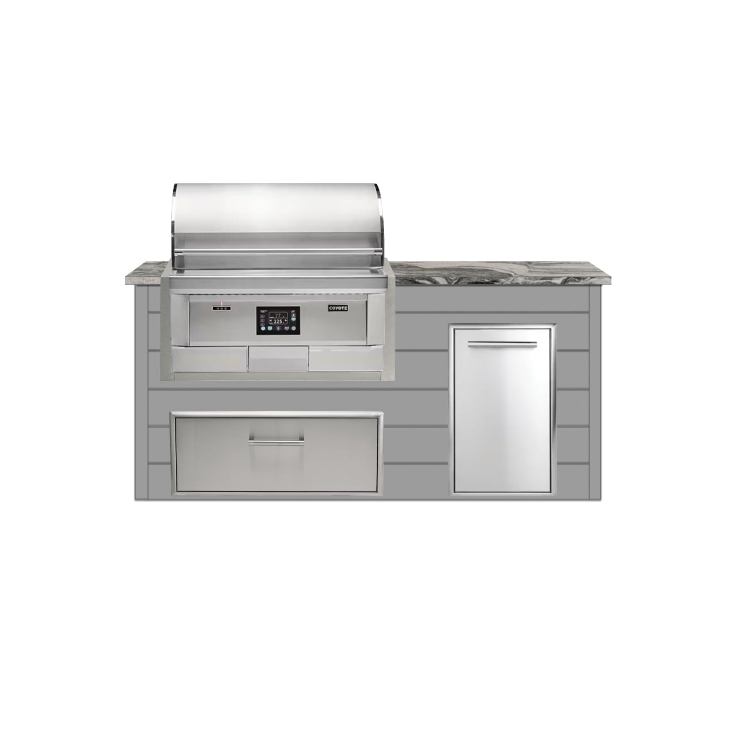 Coyote 72" Luxury Finished Outdoor Kitchen PKG 4P-CPKG4P
