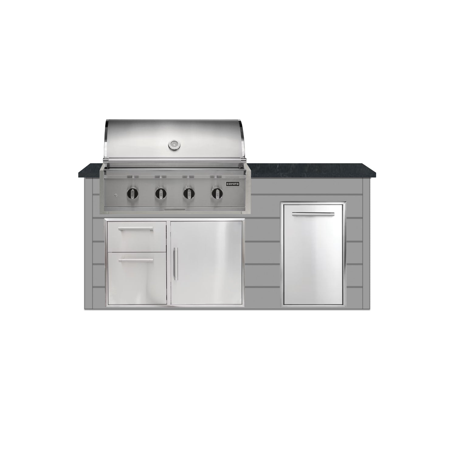 Coyote 72" Luxury Finished Outdoor Kitchen PKG 4G-CPKG4P
