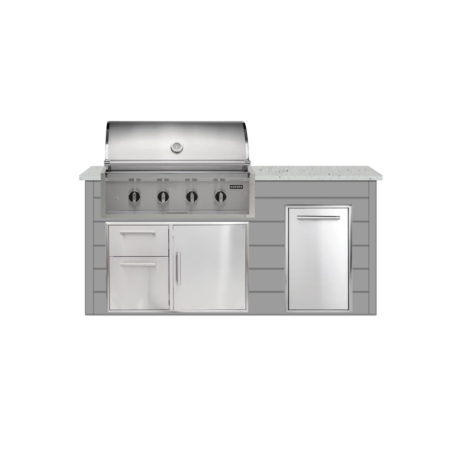 Coyote 72" Luxury Finished Outdoor Kitchen PKG 4G-CPKG4P