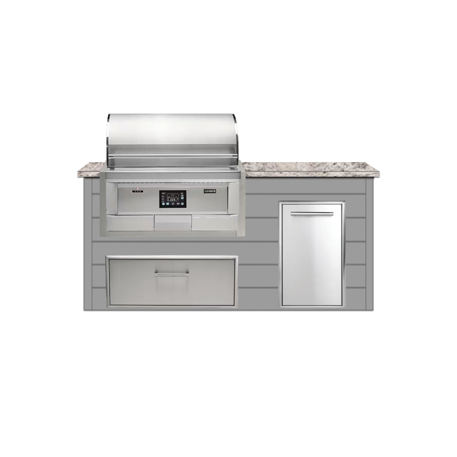 Coyote 72" Luxury Finished Outdoor Kitchen PKG 4P-CPKG4P