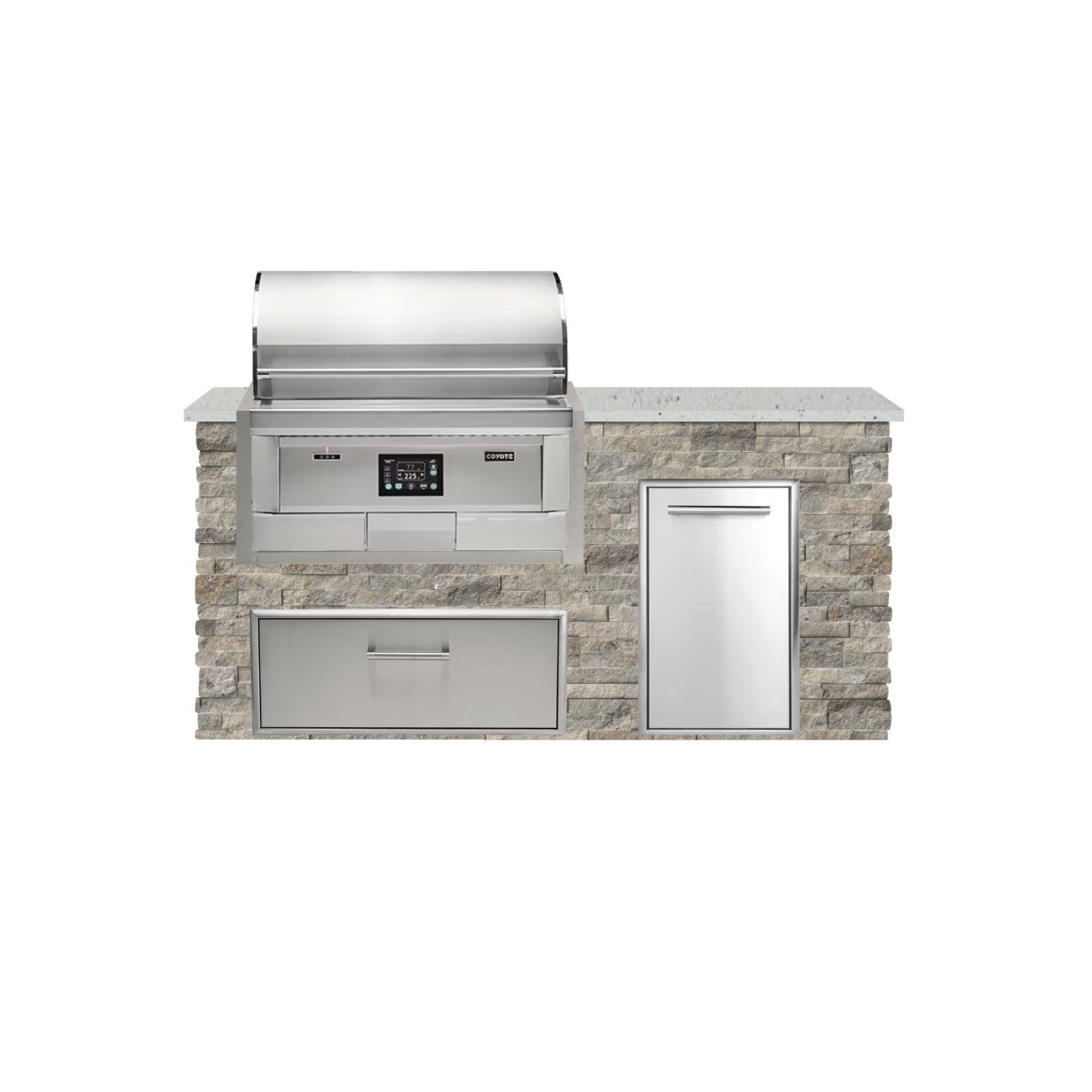 Coyote 72" Luxury Finished Outdoor Kitchen PKG 4P-CPKG4P