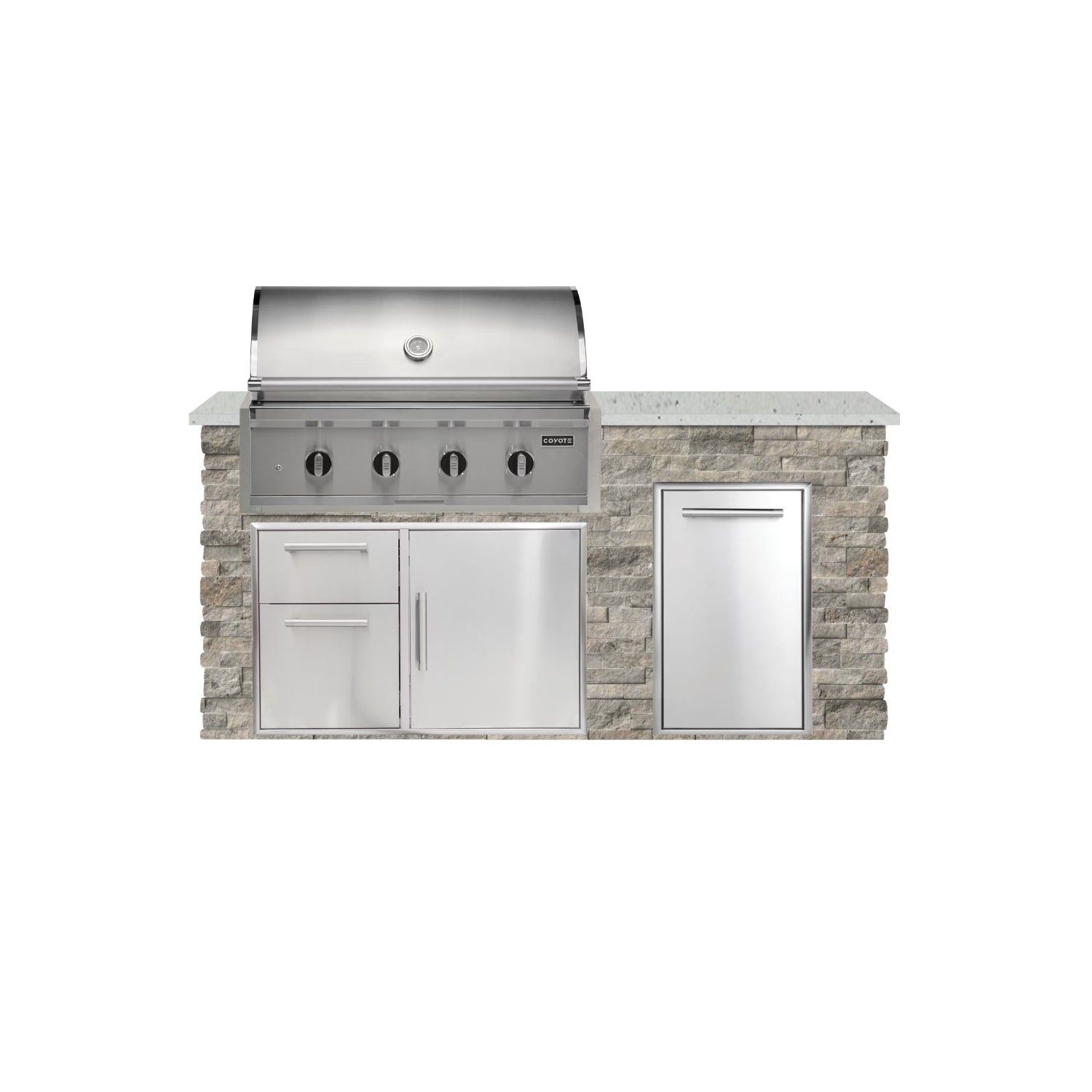 Coyote 72" Luxury Finished Outdoor Kitchen PKG 4G-CPKG4P