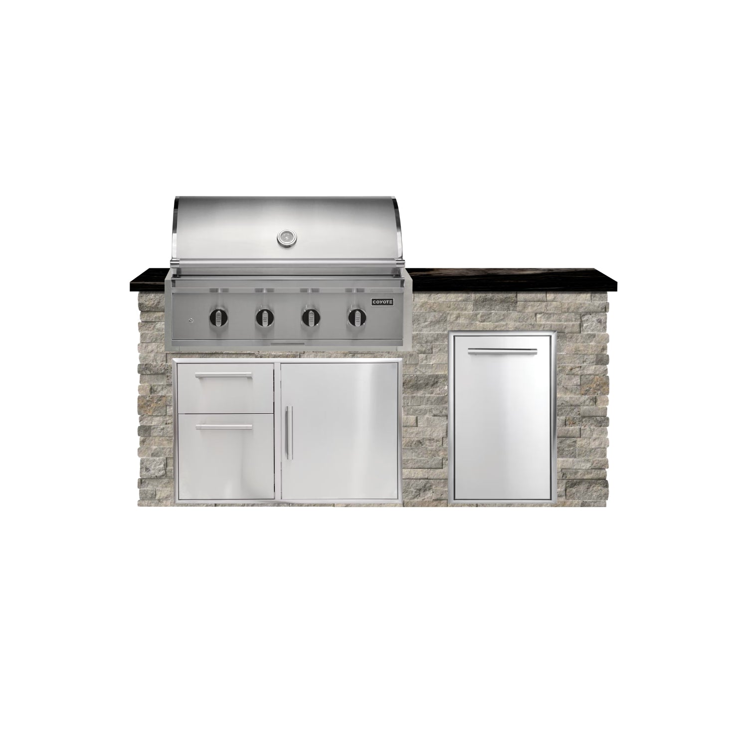 Coyote 72" Luxury Finished Outdoor Kitchen PKG 4G-CPKG4P