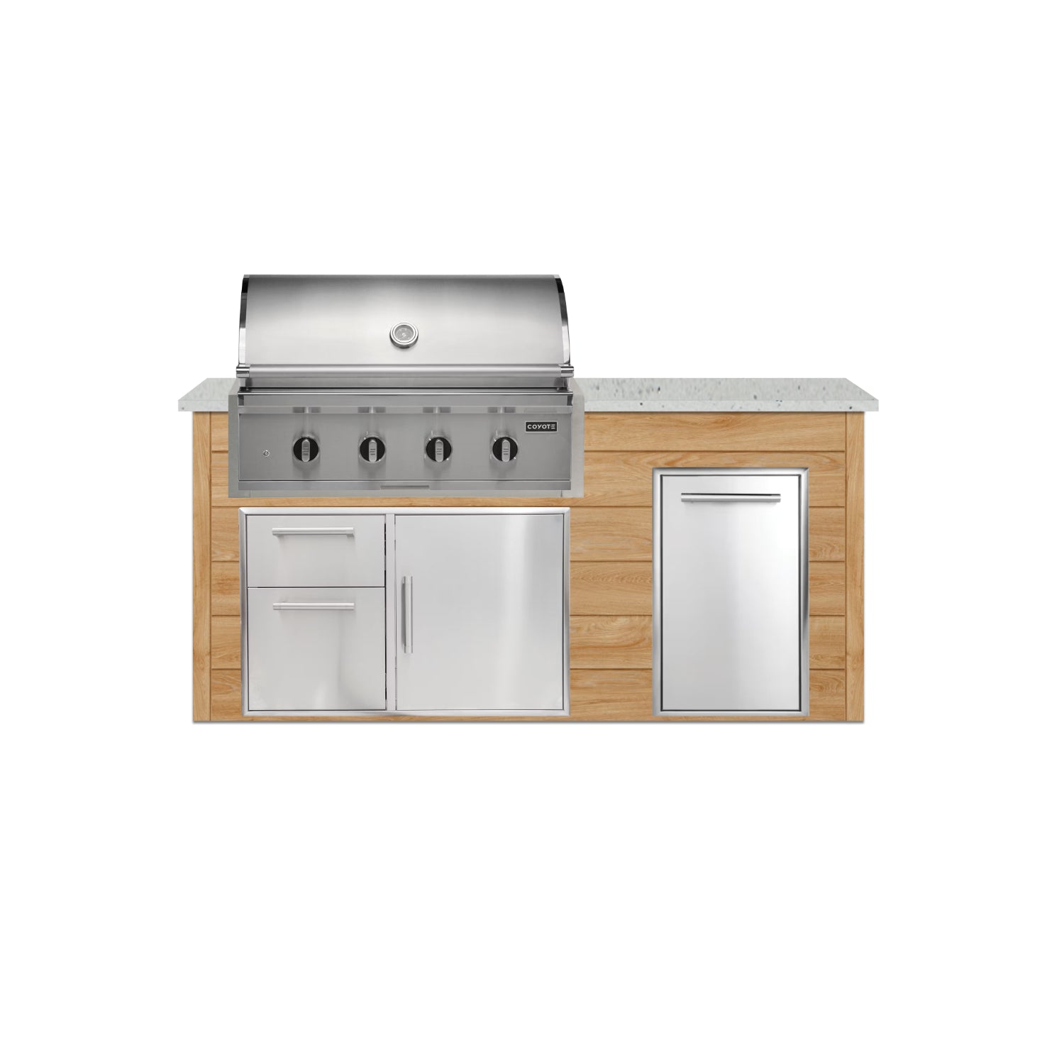 Coyote 72" Luxury Finished Outdoor Kitchen PKG 4G-CPKG4P