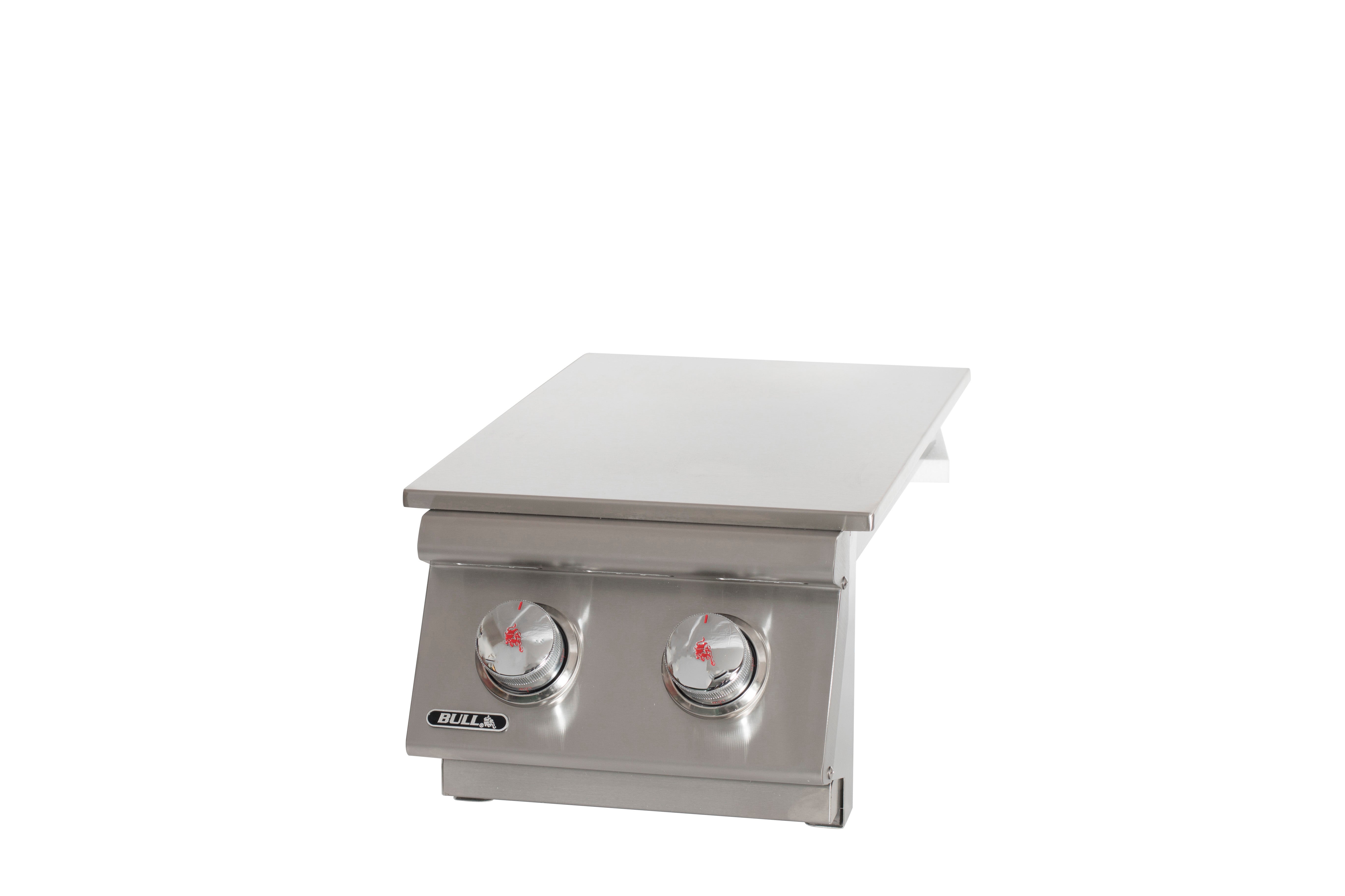 Bull Built-In Natural Gas and Propane Gas Double Side Burner W/ Stainless Steel Lid -300008/9