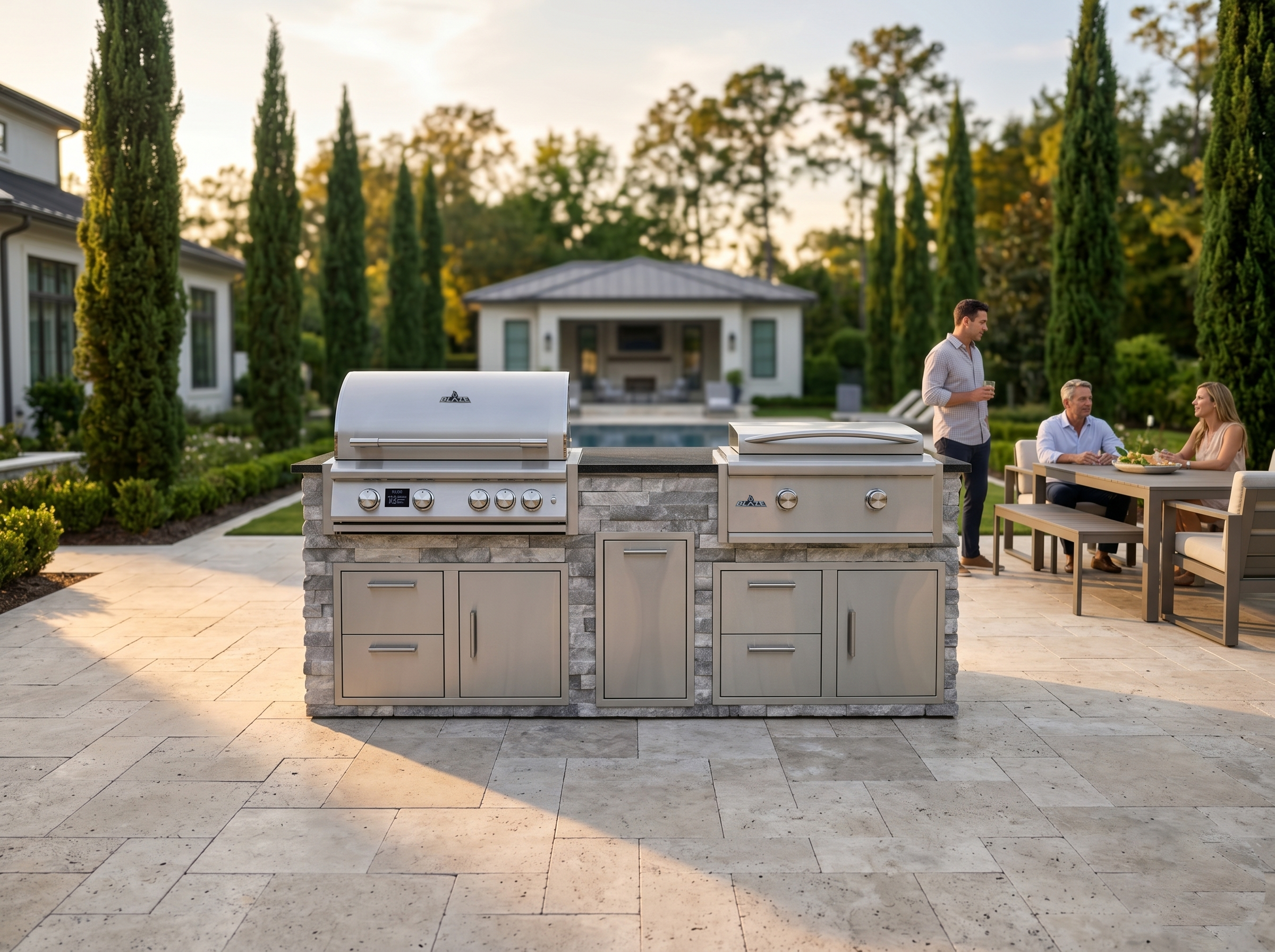 Blaze Quick Ship 96" Luxury Finished Outdoor Kitchen PKG 13-BLZ-QSHIP13