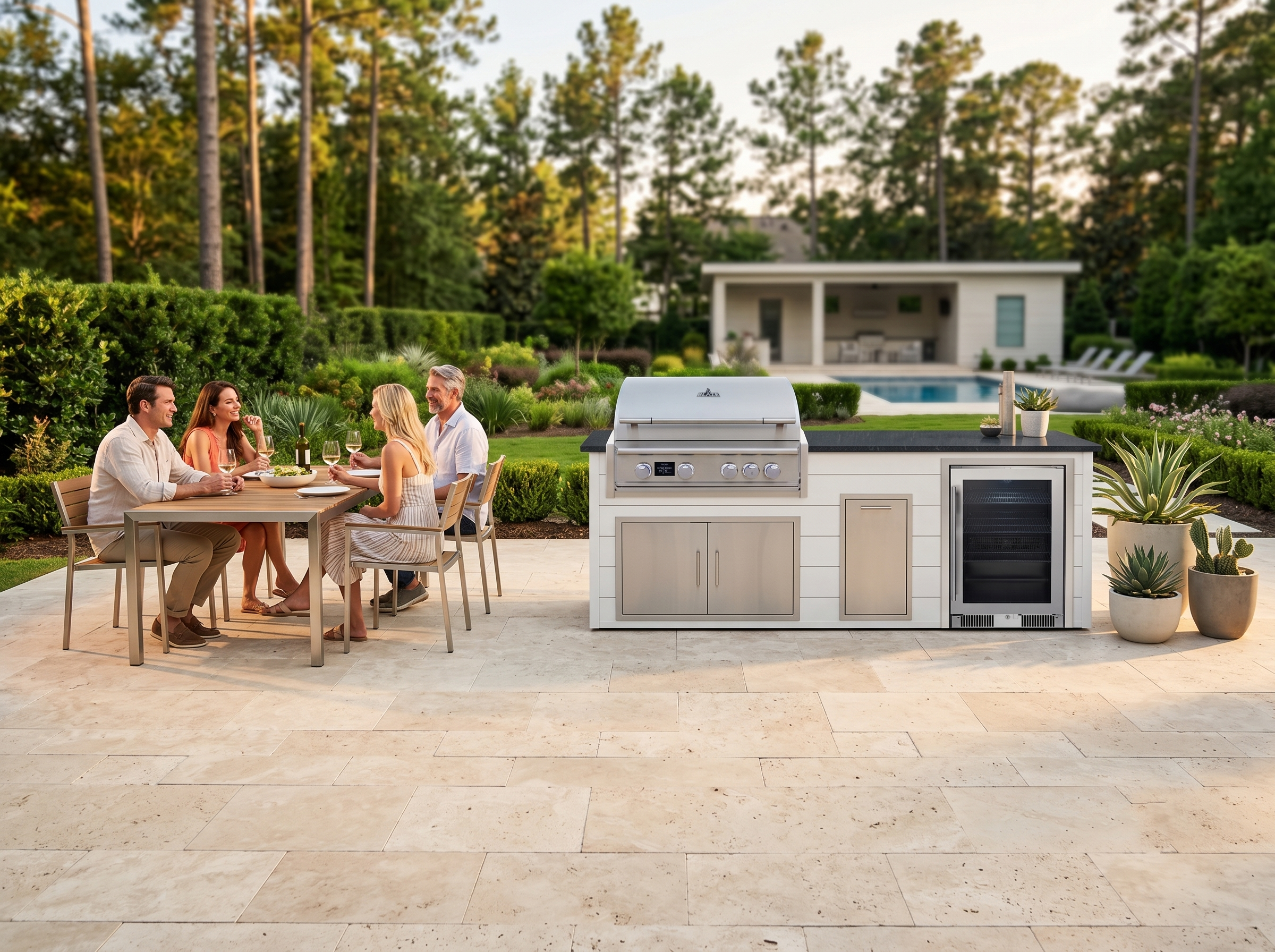 Blaze Quick Ship 96" Luxury Finished Outdoor Kitchen PKG 19-BLZ-QSHIP19