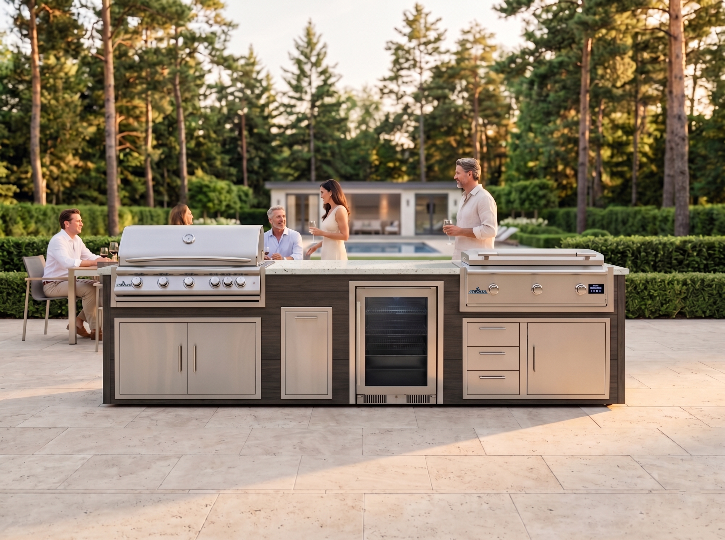 Blaze Quick Ship 96" Luxury Finished Outdoor Kitchen PKG 23-BLZ-QSHIP23