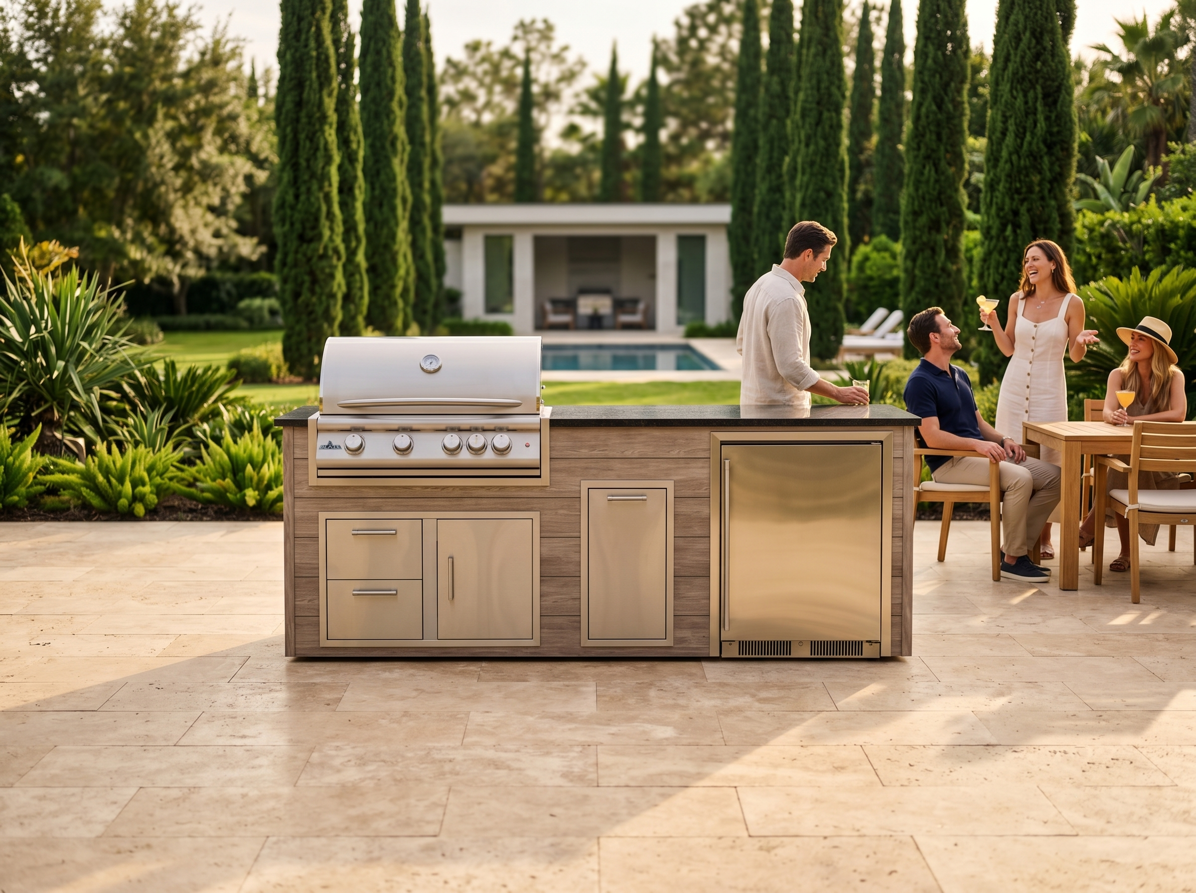 Blaze Quick Ship 96" Luxury Finished Outdoor Kitchen PKG 2-BLZ-QSHIP2