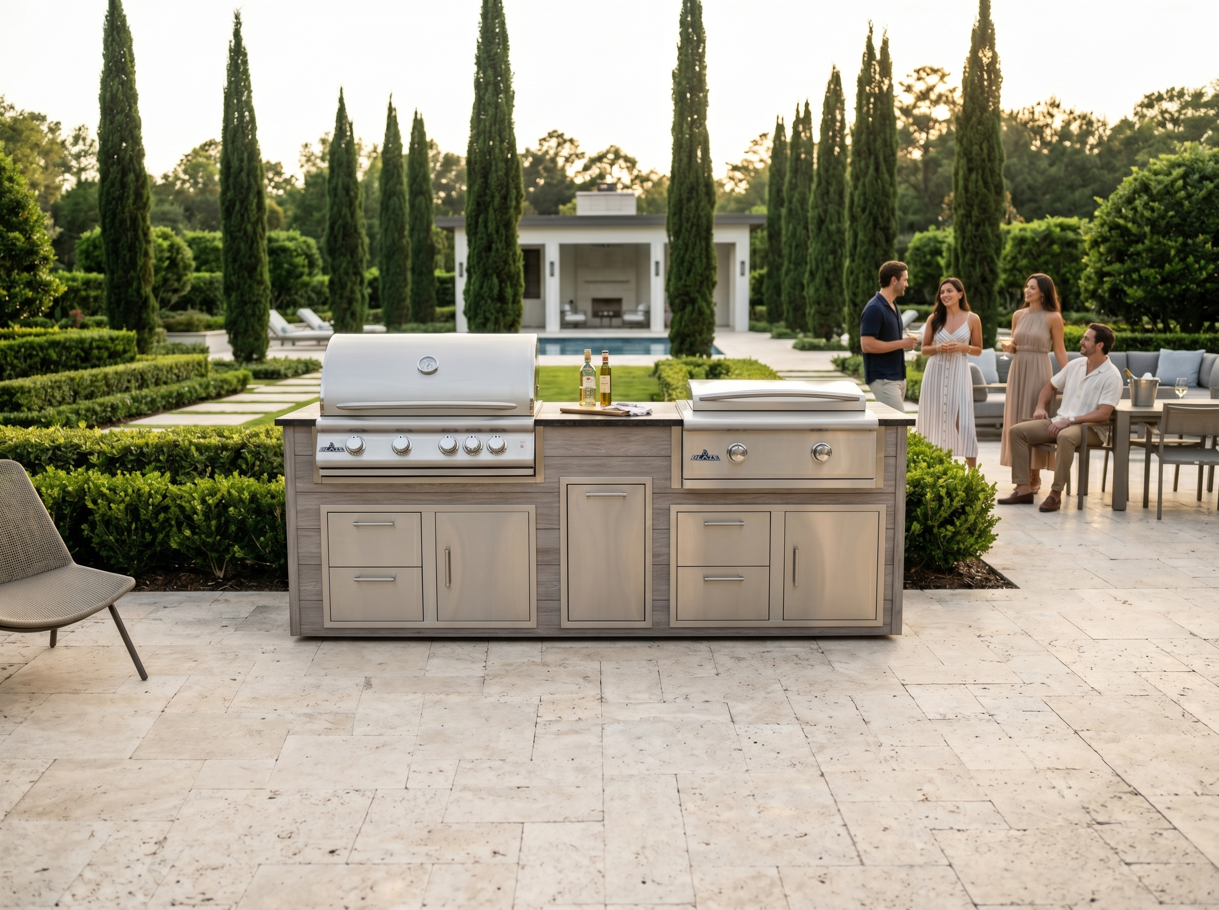Blaze Quick Ship 96" Luxury Finished Outdoor Kitchen PKG 13-BLZ-QSHIP13