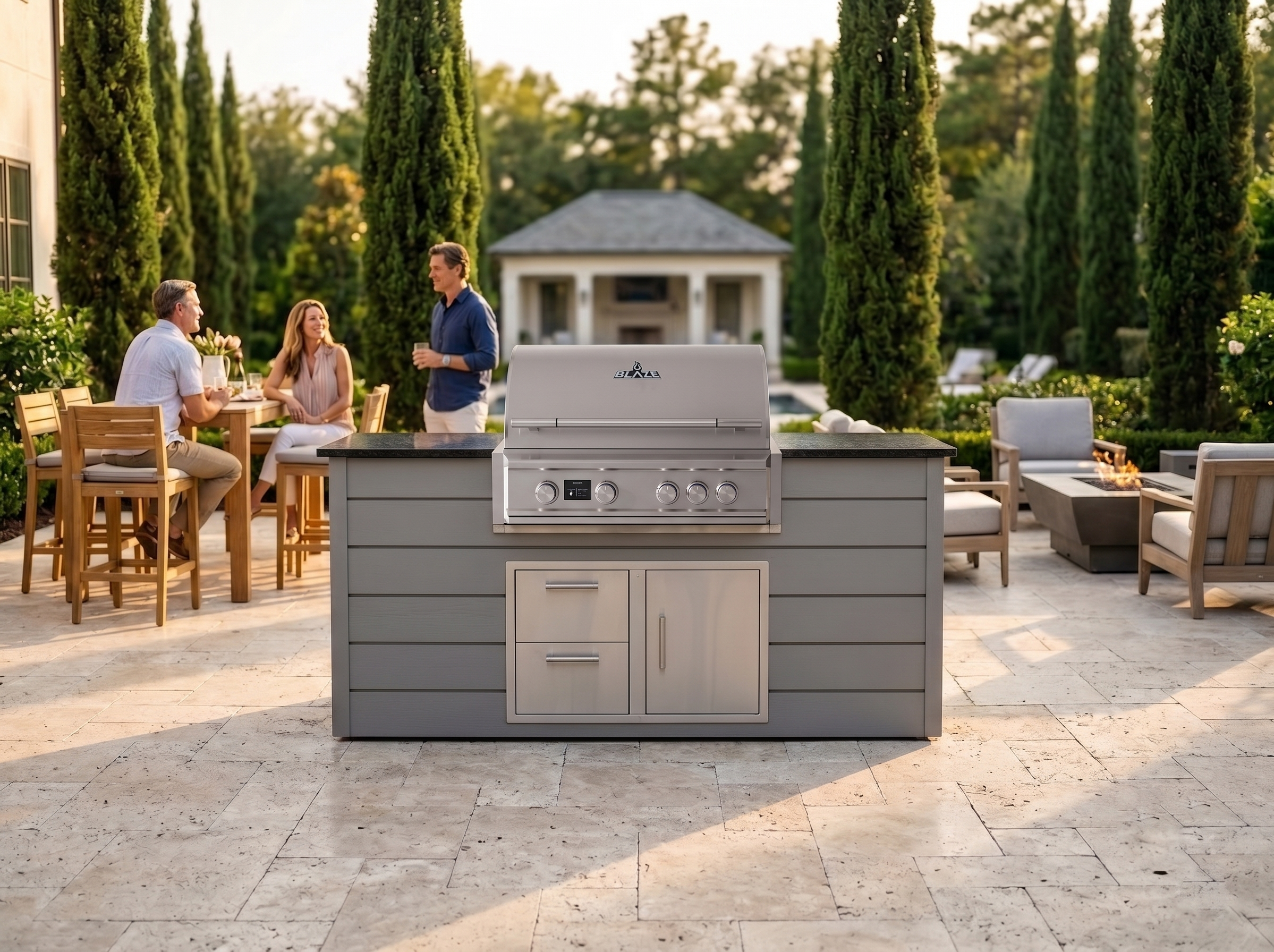 Blaze Quick Ship 72" Premium Finished Outdoor Kitchen PKG 5-BLZ-QSHIP5