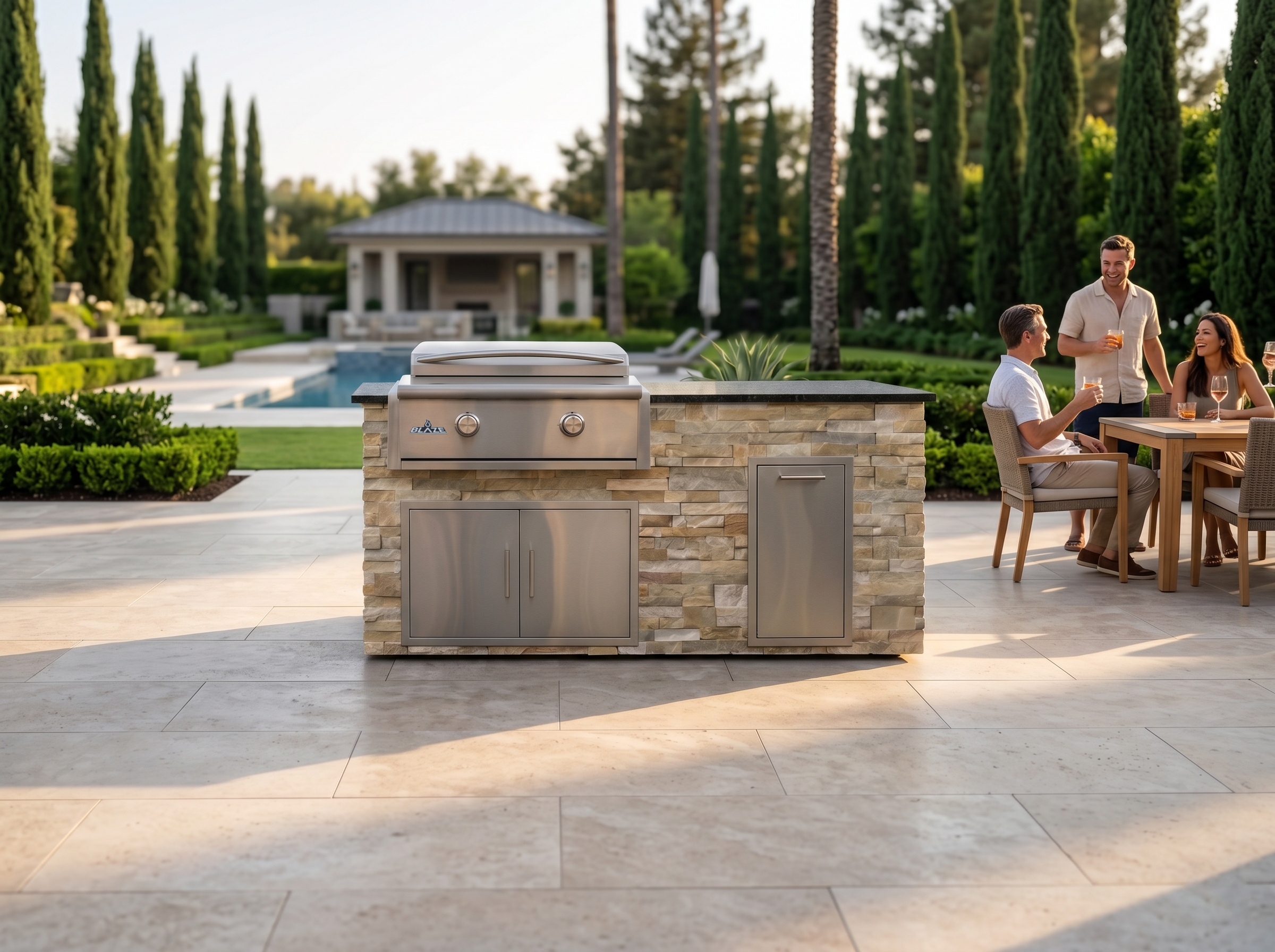 Blaze Quick Ship 72" Premium Finished Outdoor Kitchen PKG 7-BLZ-QSHIP7