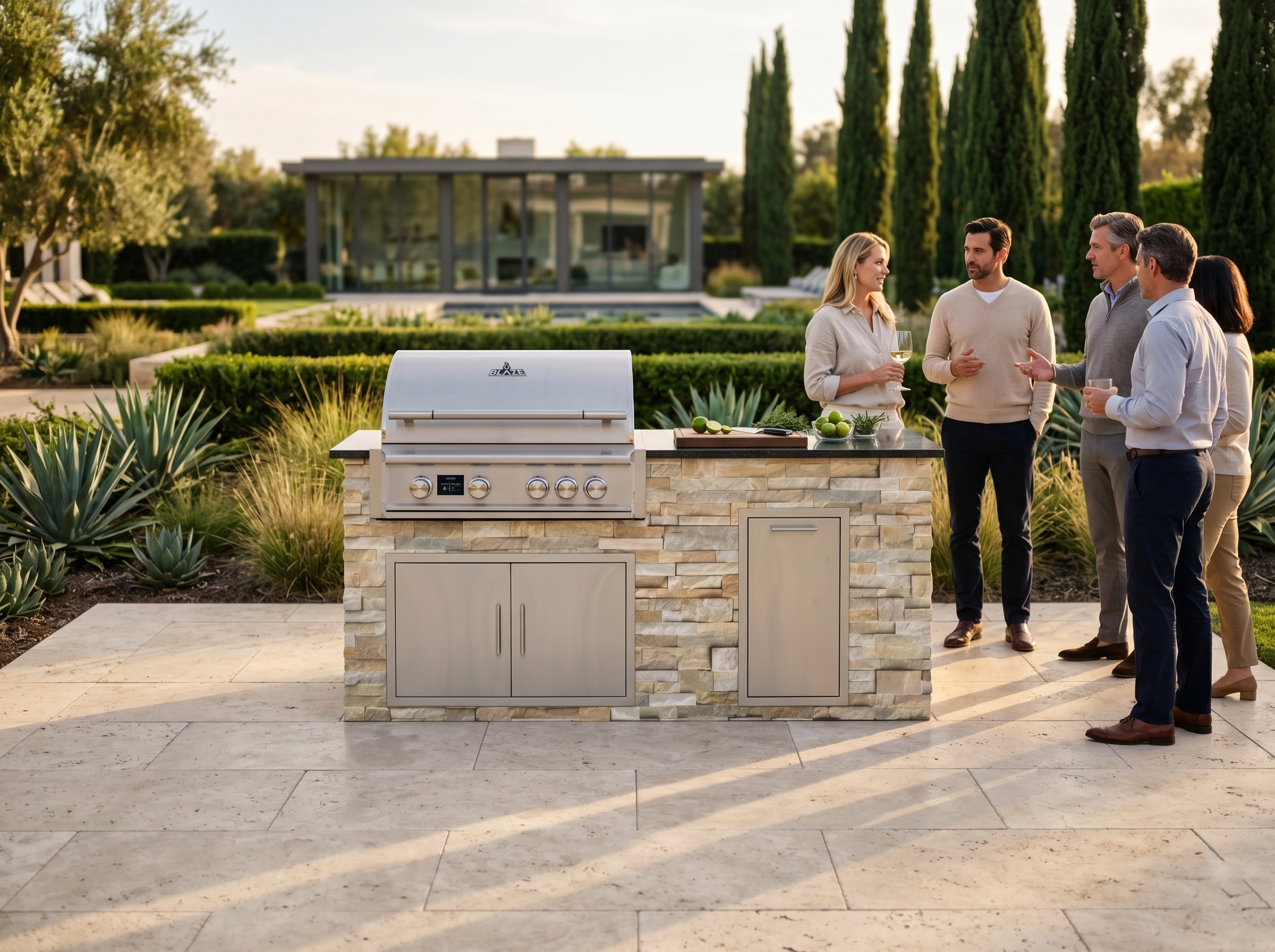 Blaze Quick Ship 72" Luxury Finished Outdoor Kitchen PKG 4-BLZ-QSHIP4
