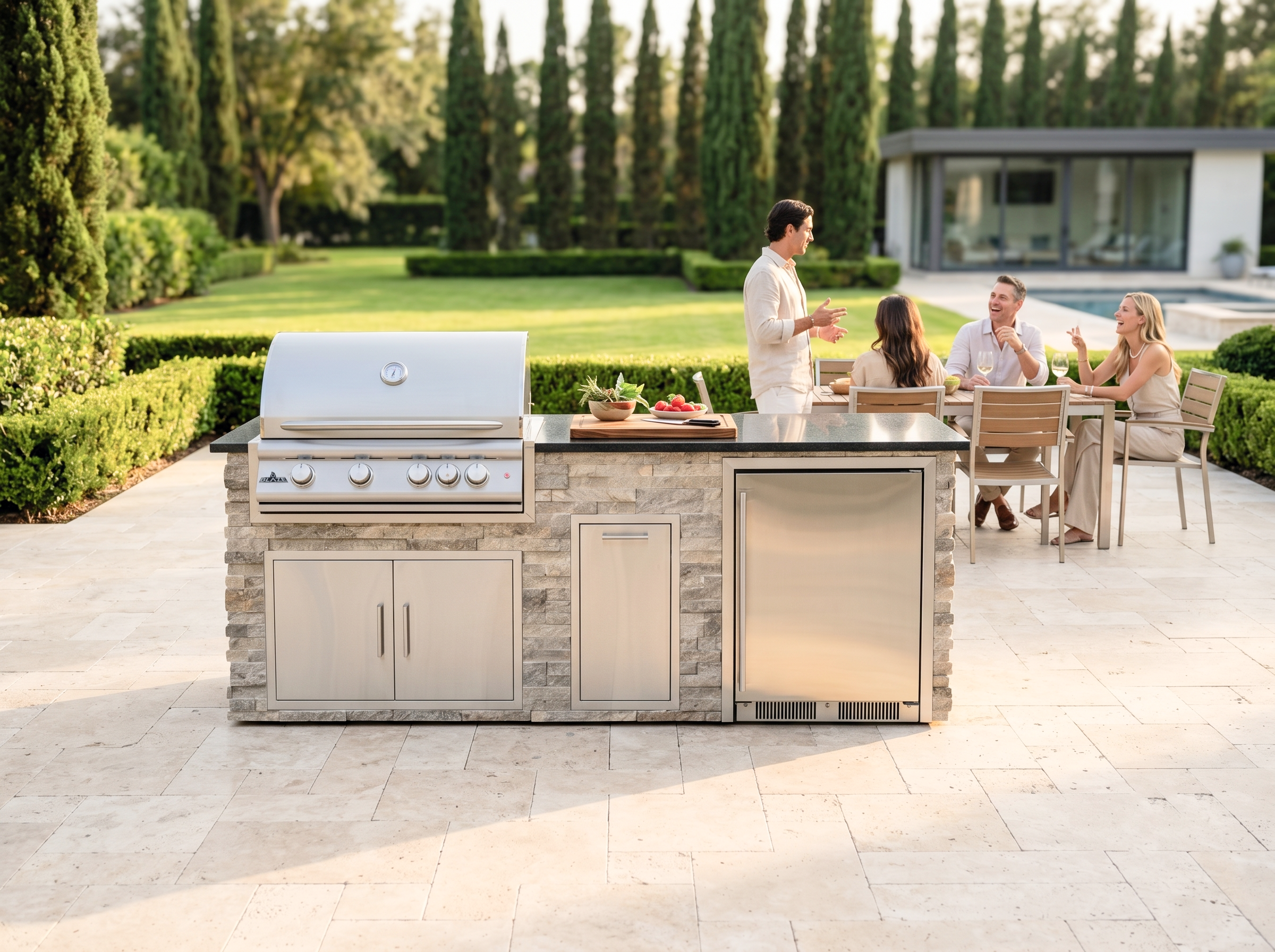 Blaze Quick Ship 96" Luxury Finished Outdoor Kitchen PKG 2-BLZ-QSHIP2
