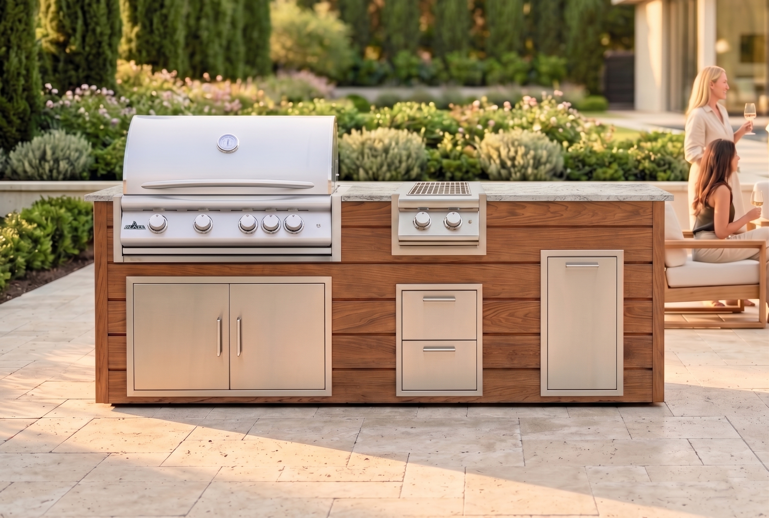 Blaze Quick Ship 96" Luxury Finished Outdoor Kitchen PKG 10-BLZ-QSHIP10