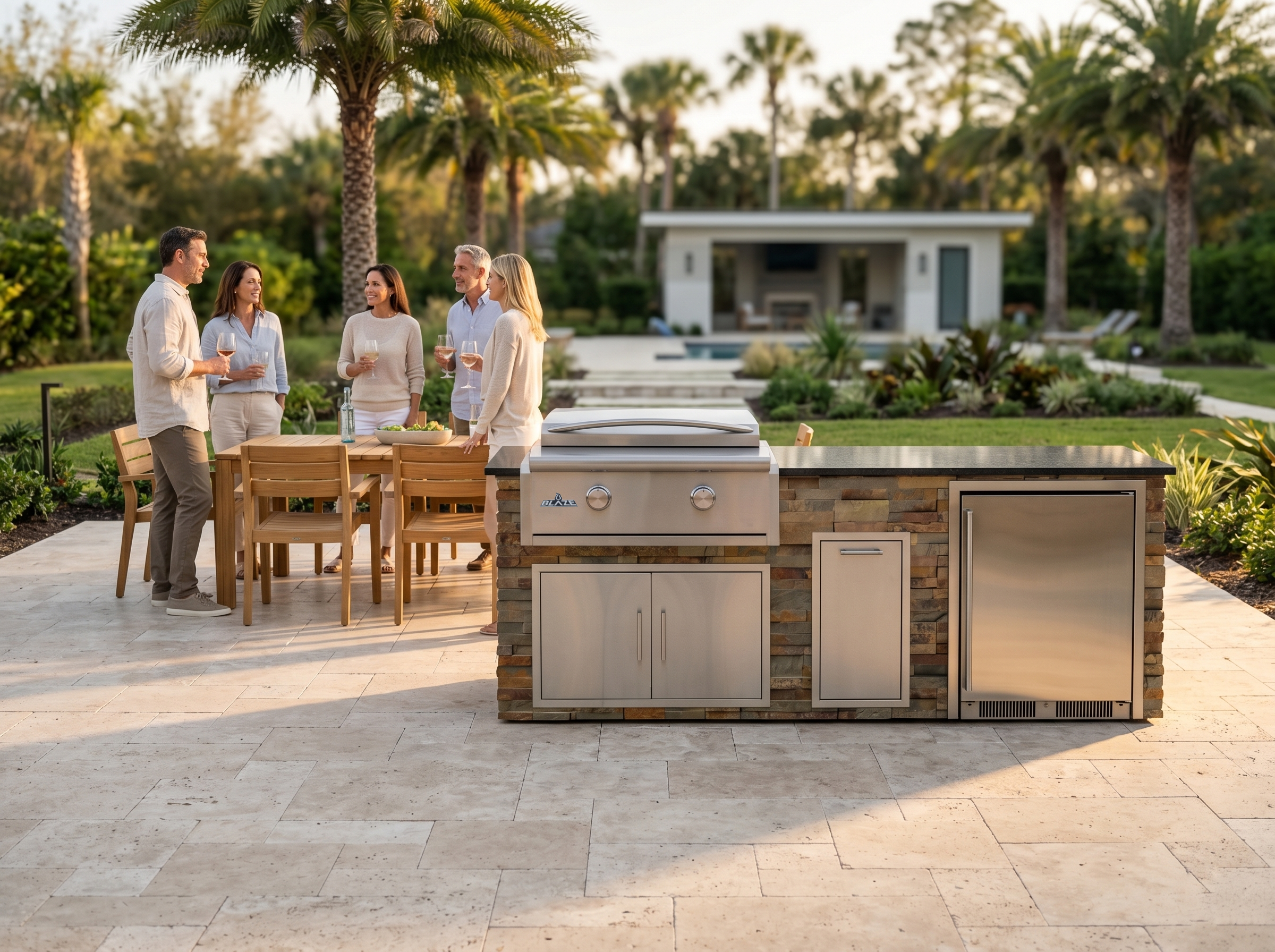 Blaze Quick Ship 96" Luxury Finished Outdoor Kitchen PKG 8-BLZ-QSHIP8
