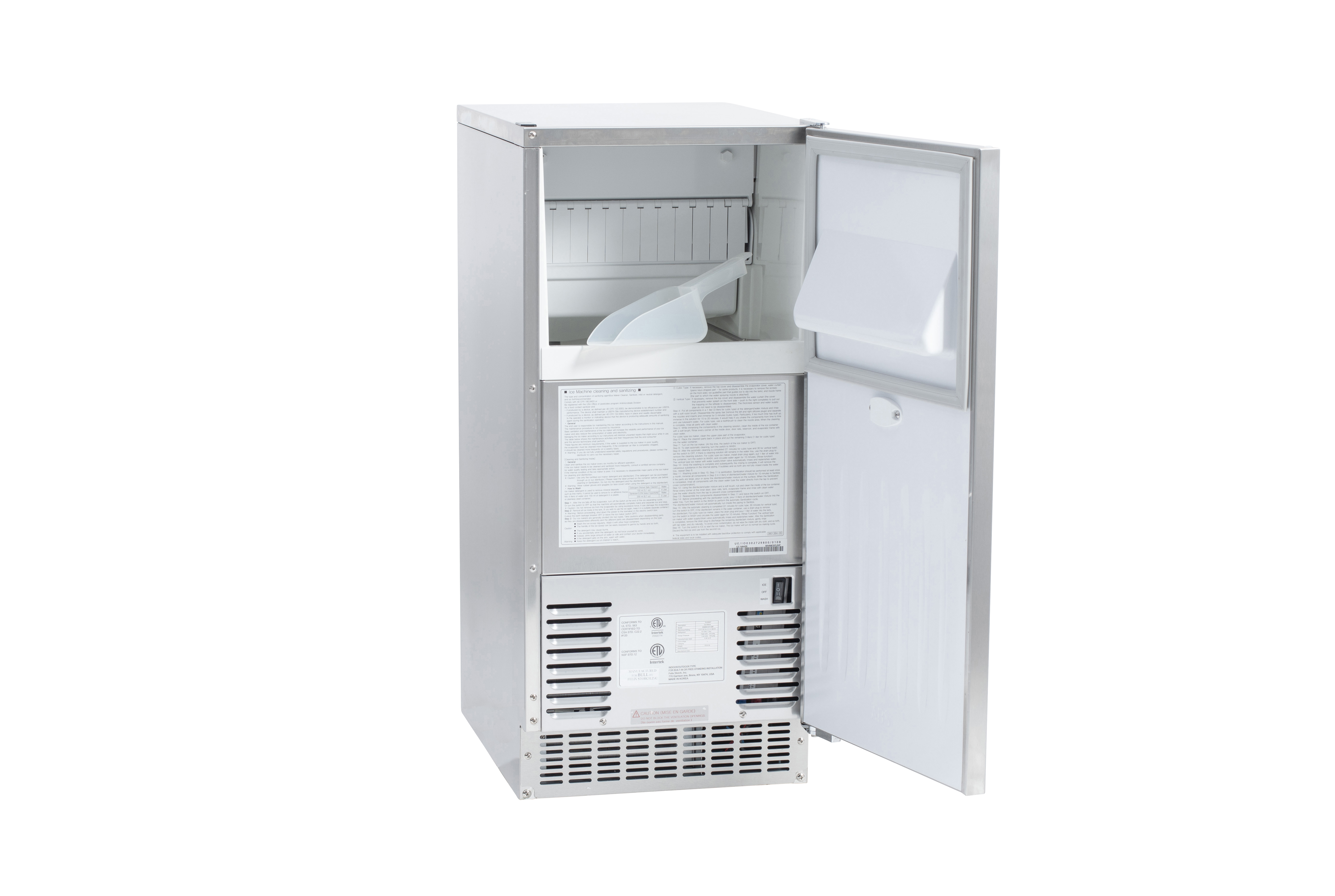 Bull 60 Lb. 15-Inch Outdoor Rated Commercial Ice Maker With Drain Pump-13200