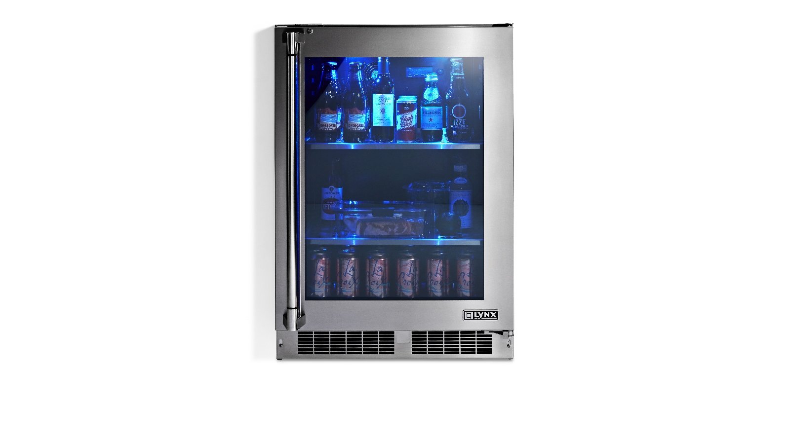 Lynx 24-Inch 5.3 Cu. Ft. Right Hinge Outdoor Rated Compact Glass Door Refrigerator - LN24REFGR