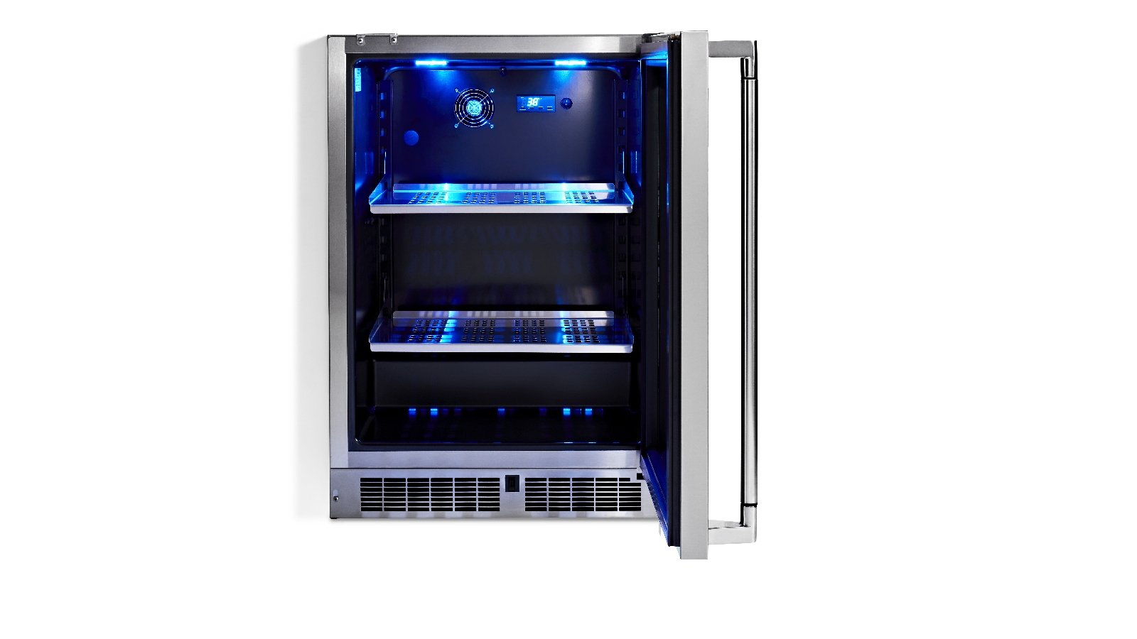 Lynx 24-Inch 5.3 Cu. Ft. Right Hinge Outdoor Rated Compact Glass Door Refrigerator - LN24REFGR