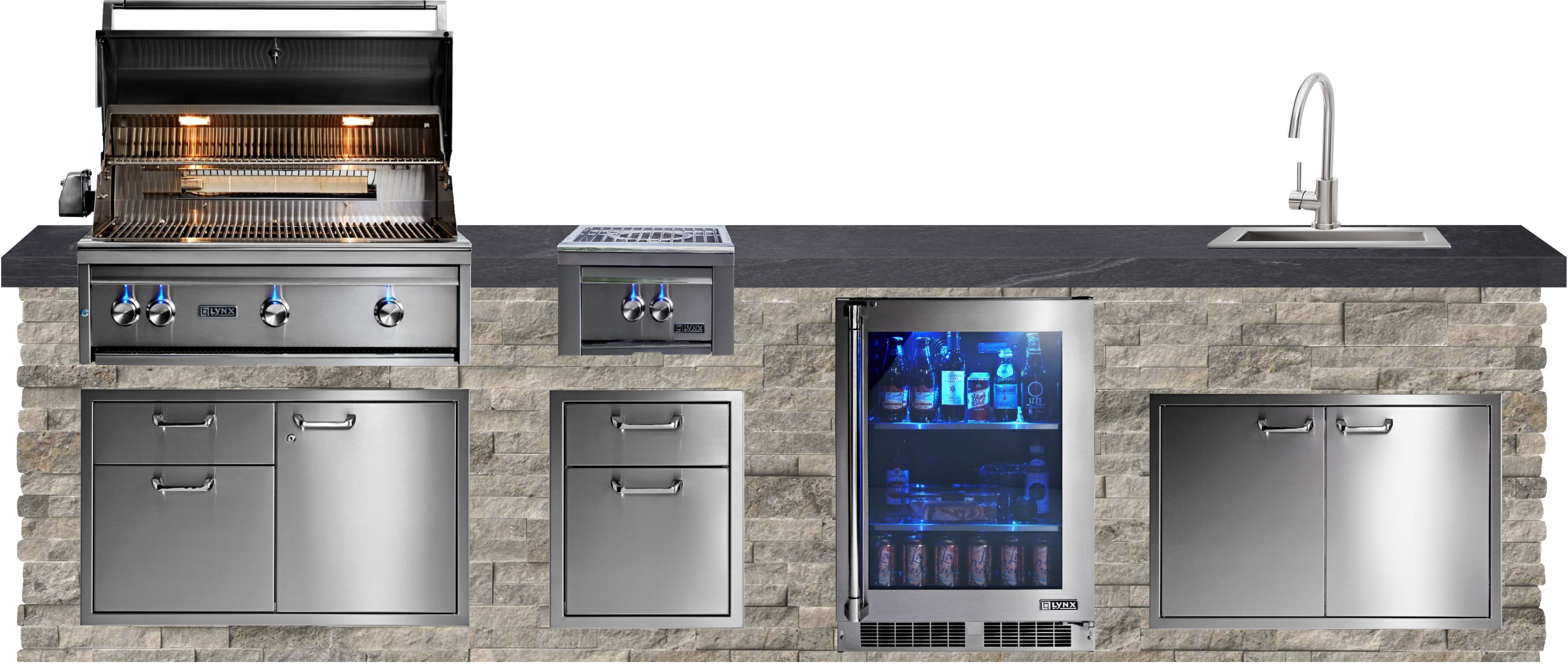 Lynx Pro Classic Collection 144" Luxury Finished Outdoor Kitchen Package 13-LNX-13-CC