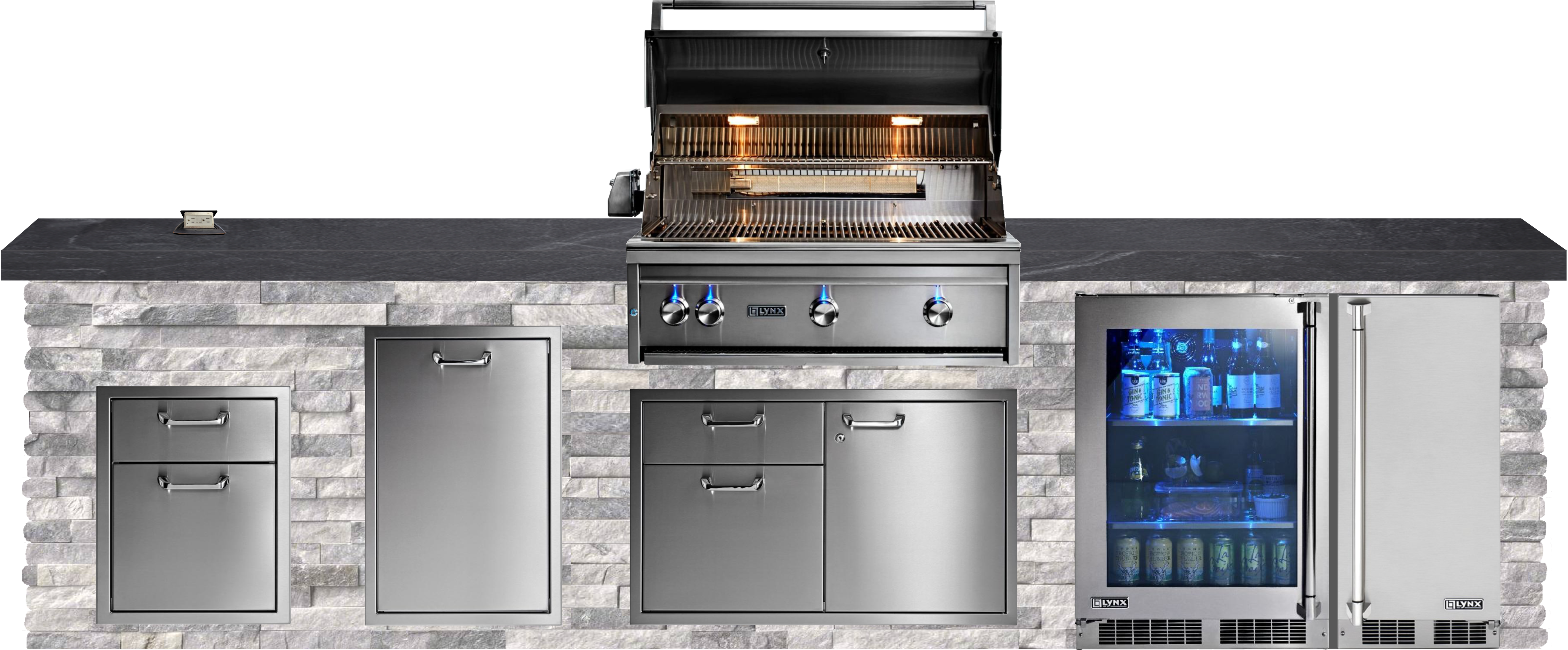 Lynx Pro Classic Collection 144" Luxury Finished Outdoor Kitchen Package 14-LNX-14-CC