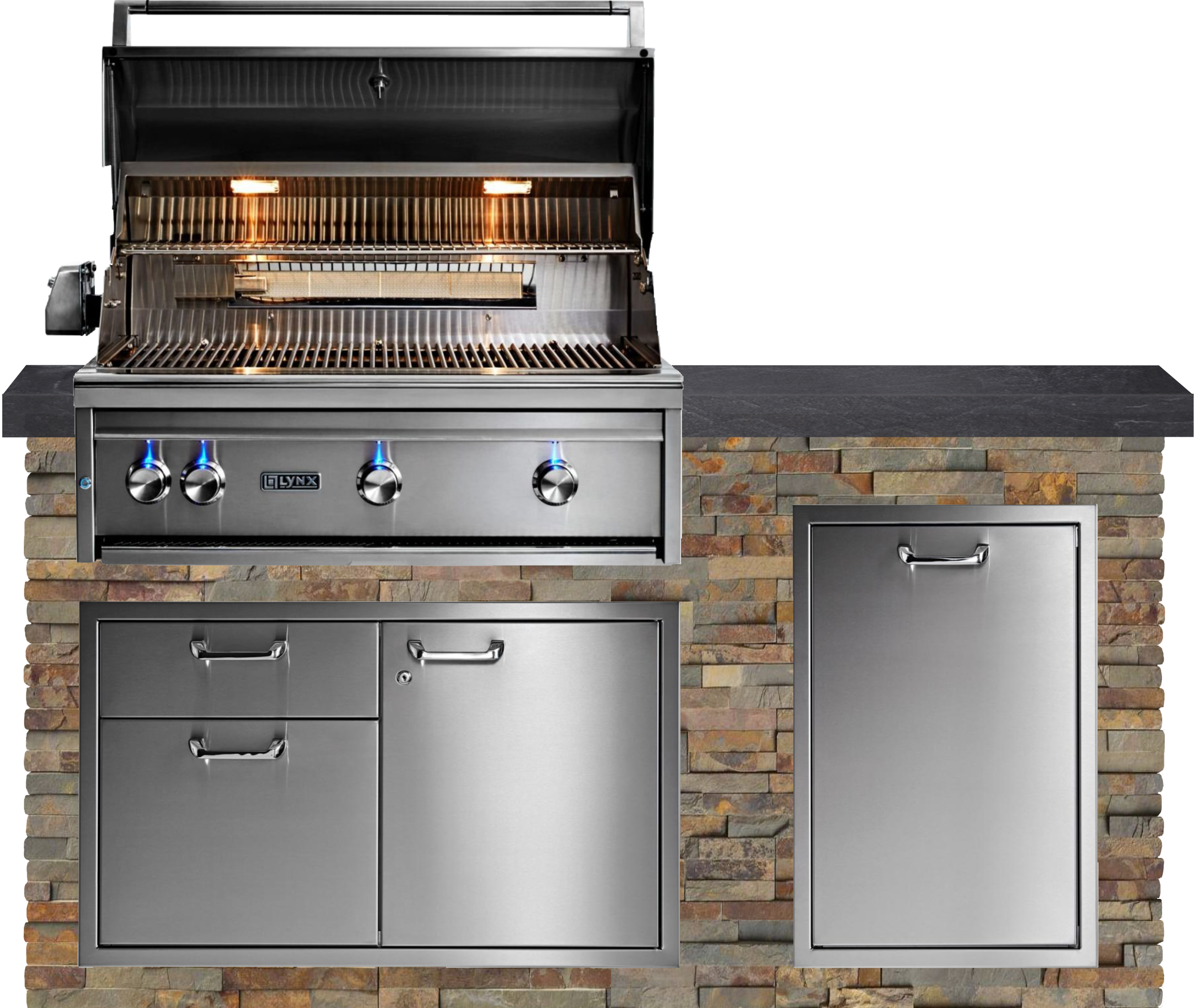 Lynx Pro Classic Collection 72" Luxury Finished Outdoor Kitchen Package 3-LNX-3-CC