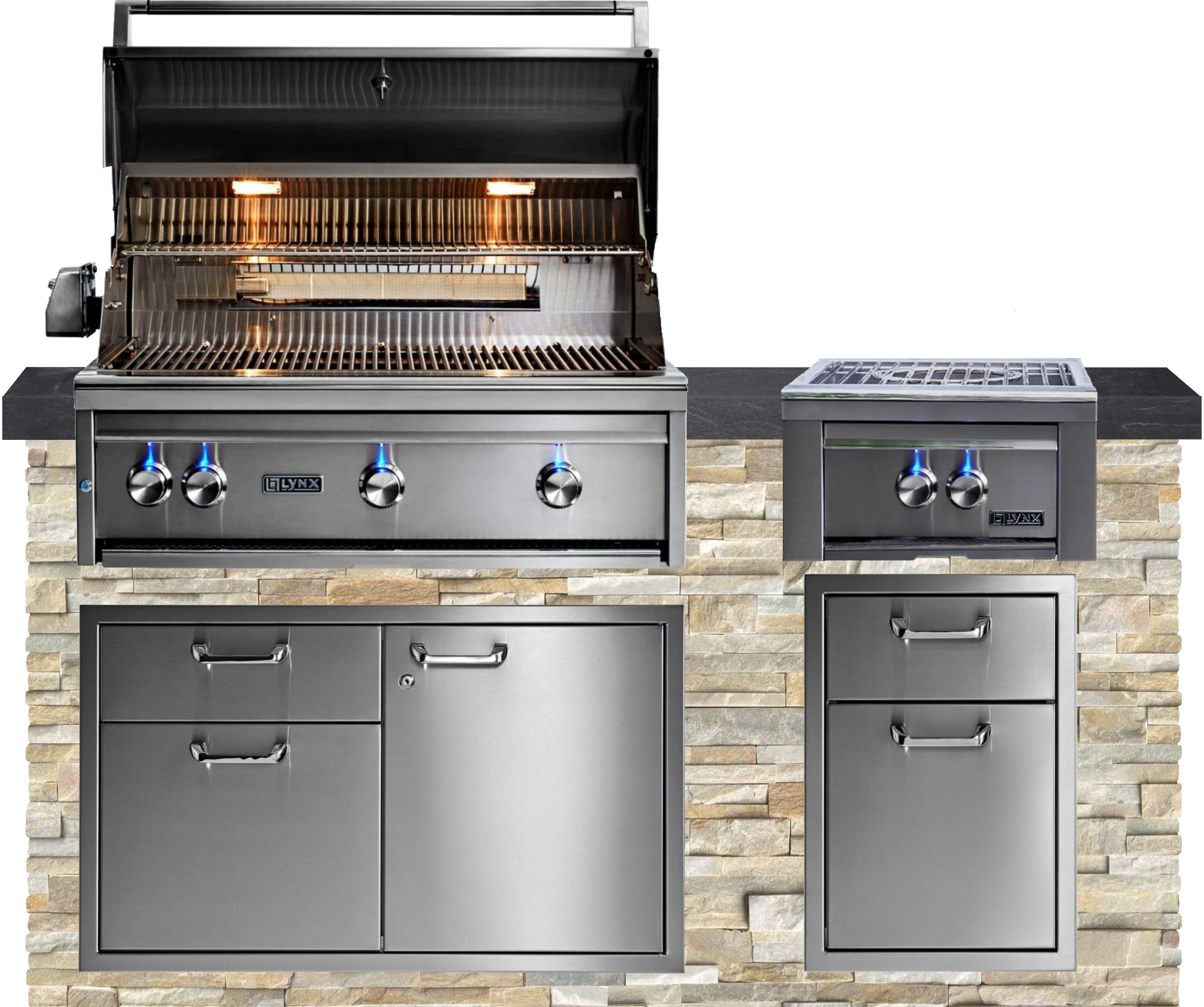 Lynx Pro Classic Collection 72" Luxury Finished Outdoor Kitchen Package 4-LNX-4-CC