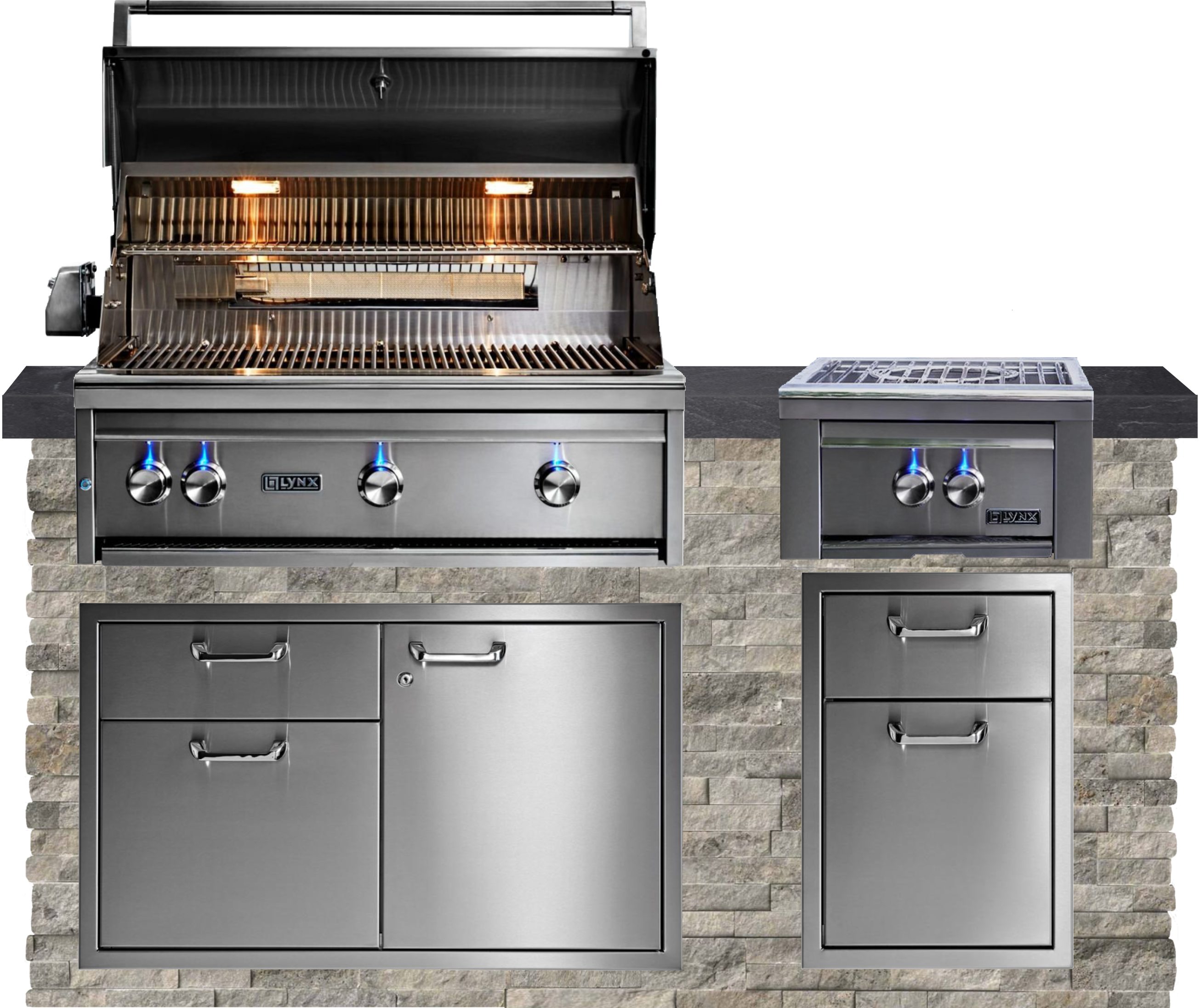 Lynx Pro Prestige Collection 72" Luxury Finished Outdoor Kitchen Package 4-LNX-4-PC