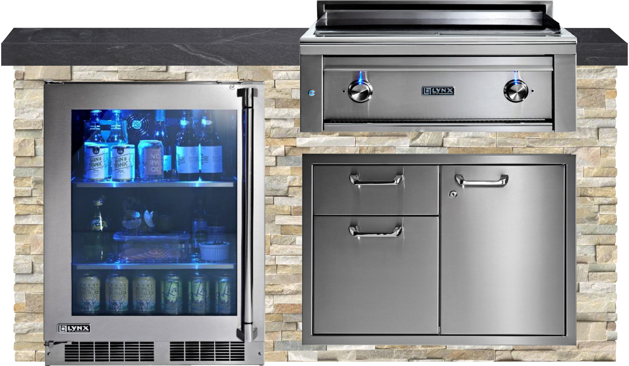 Lynx Pro Classic Collection 72" Luxury Finished Outdoor Kitchen Package 5-LNX-5-CC