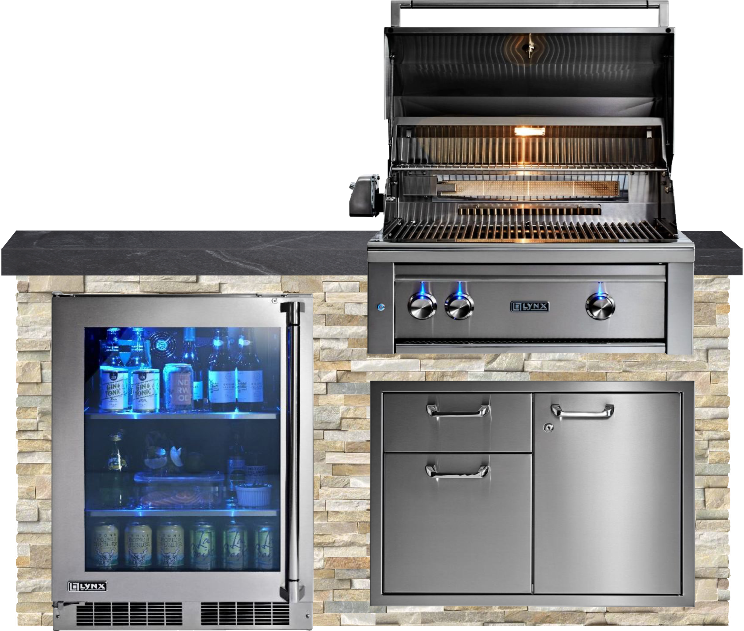 Lynx Pro Classic Collection 72" Luxury Finished Outdoor Kitchen Package 7-LNX-7-CC