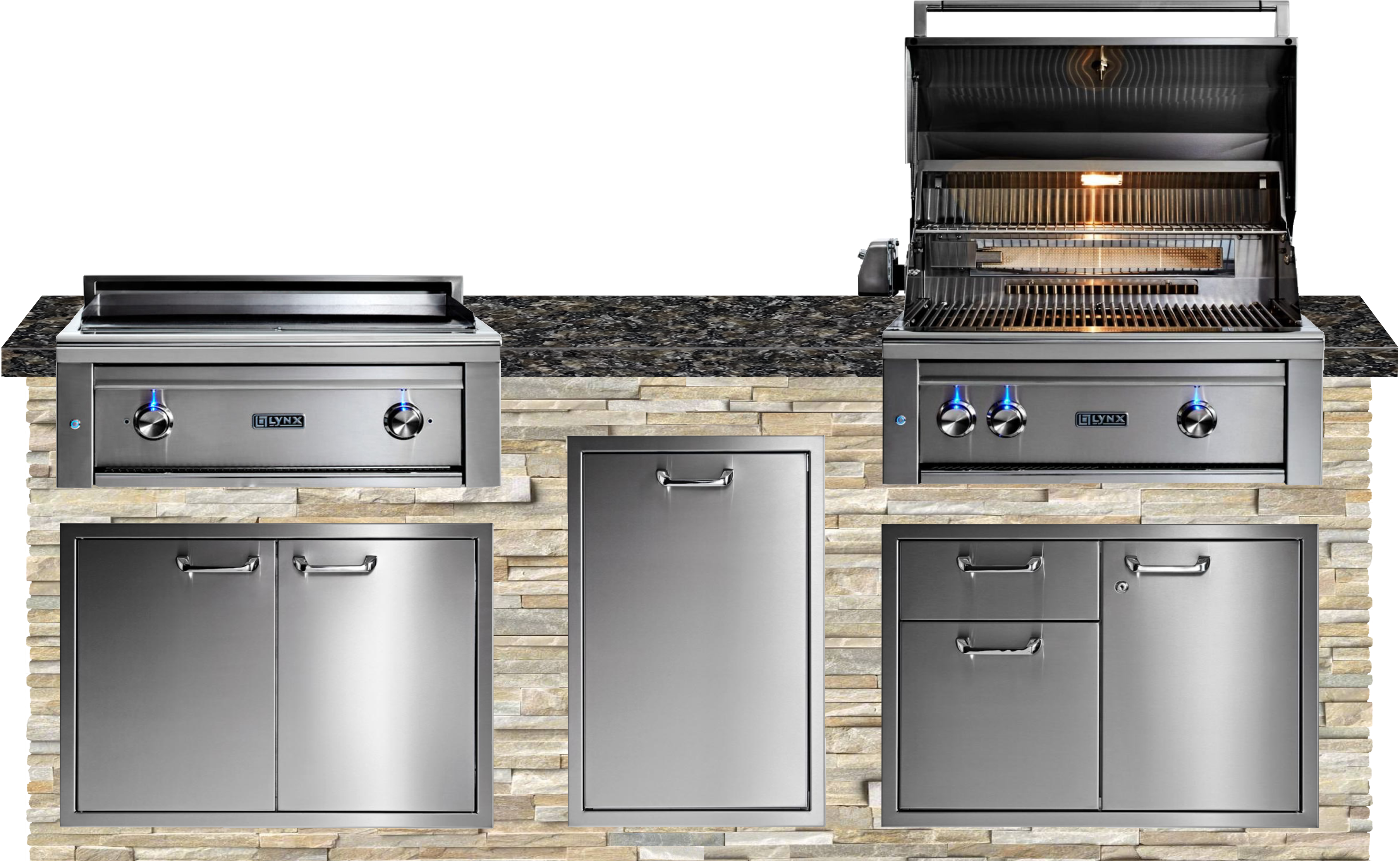 Lynx Pro Classic Collection 96" Luxury Finished Outdoor Kitchen Package 9-LNX-9-CC