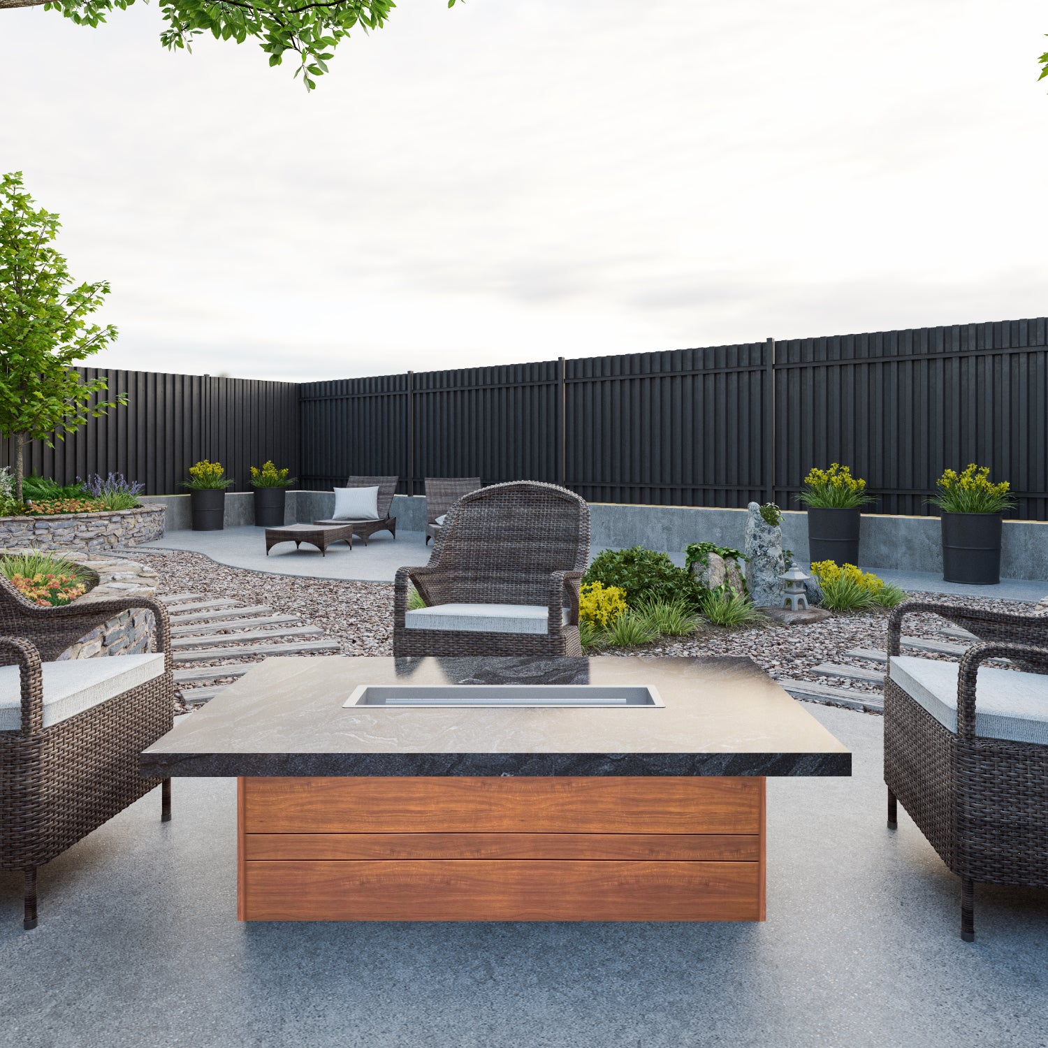 Luxury Low Chat Extended Fire Table Fully Finished-BR-LCT-ET