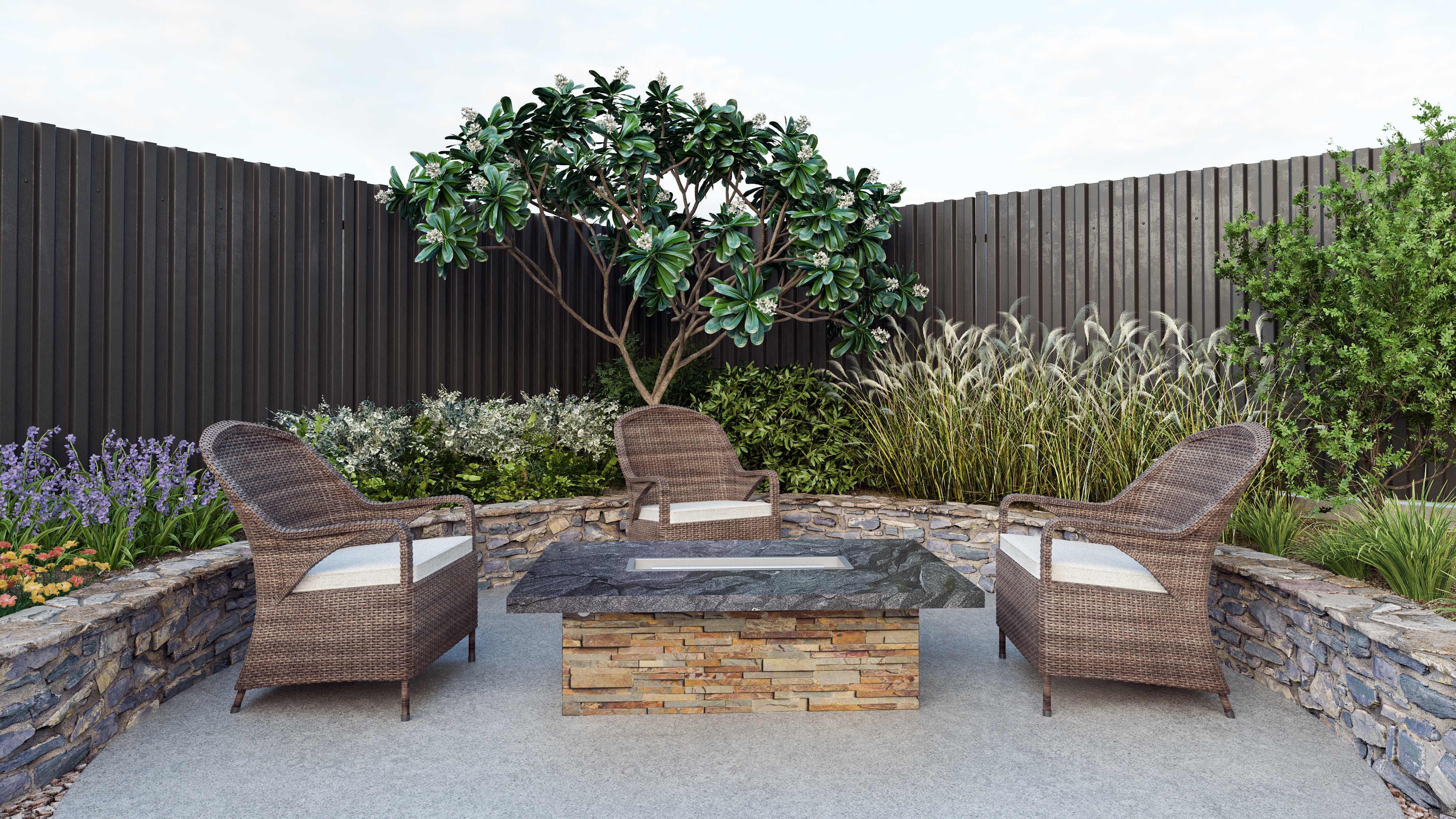 Luxury Low Chat Extended Fire Table Fully Finished-BR-LCT-ET