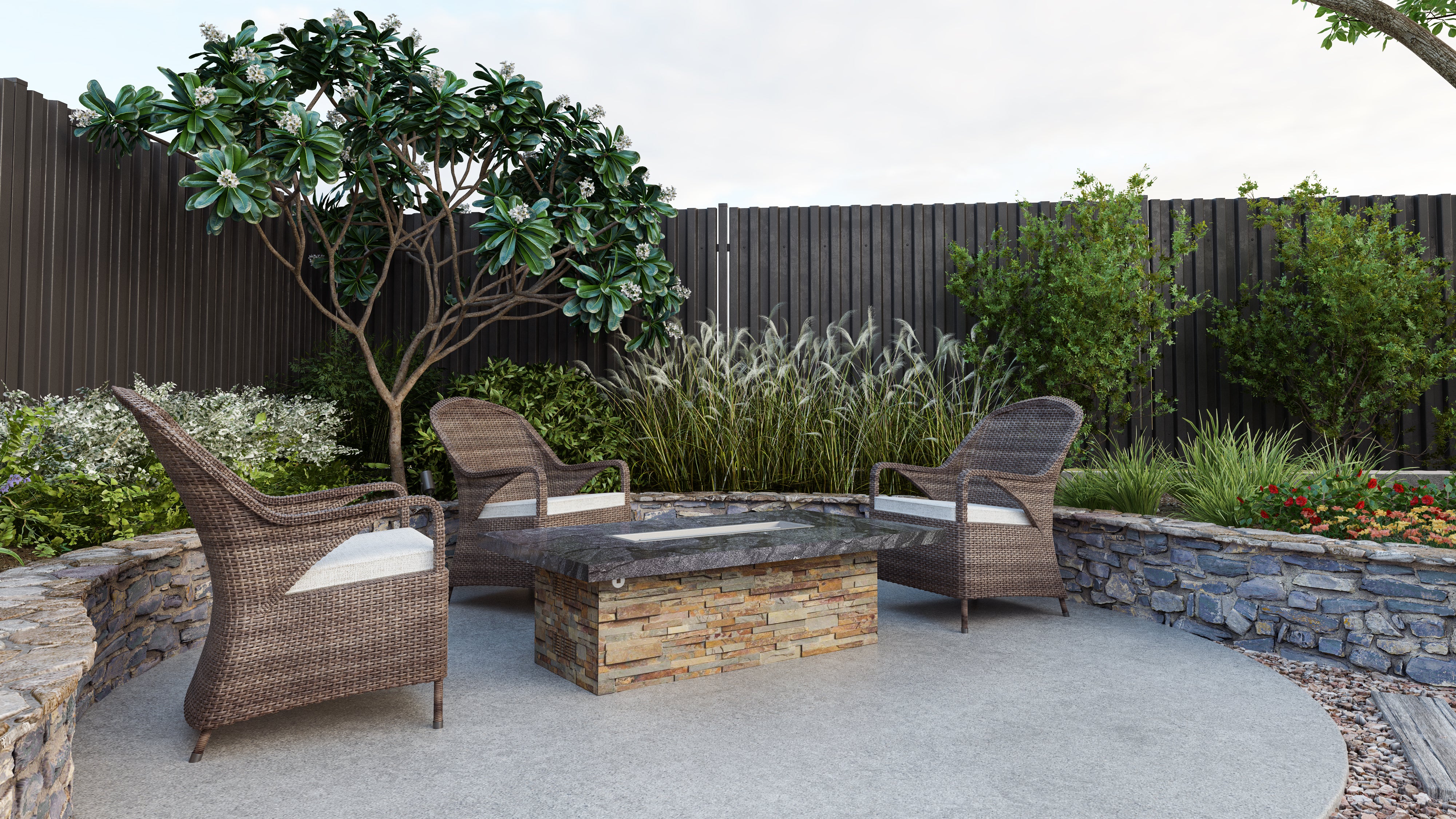 Luxury Low Chat Extended Fire Table Fully Finished-BR-LCT-ET