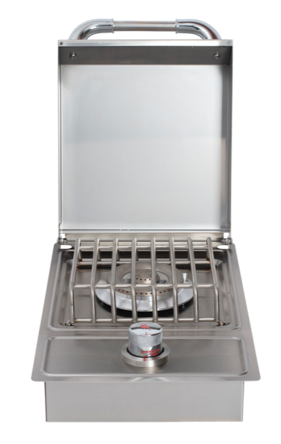 Bull Drop-In Natural Gas and Propane Gas Single Side Burner W/ Stainless Steel Lid -60008/9