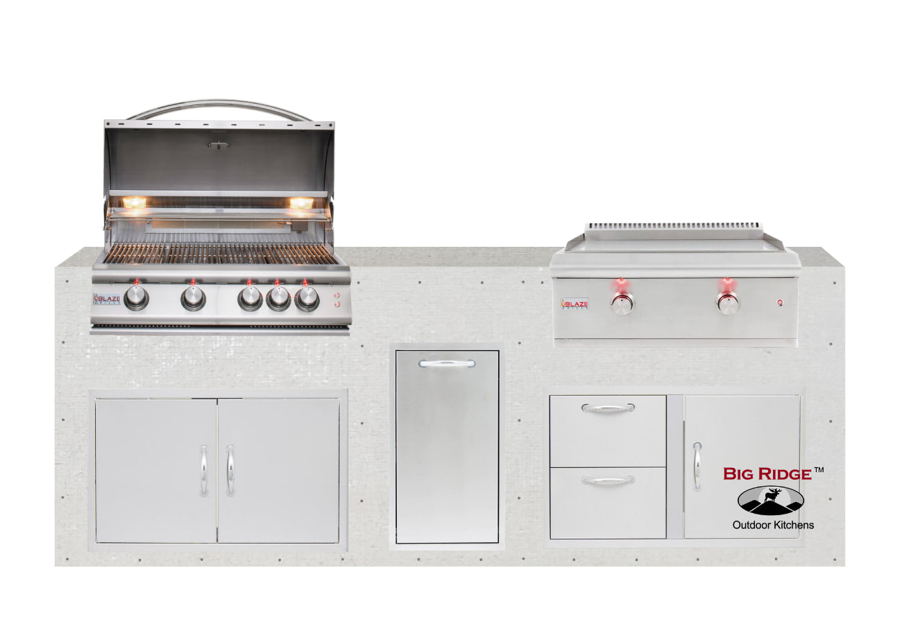 Blaze 96" Ready-To-Finish Quick Ship Outdoor Kitchen PKG13-BLZ-RTFQS13
