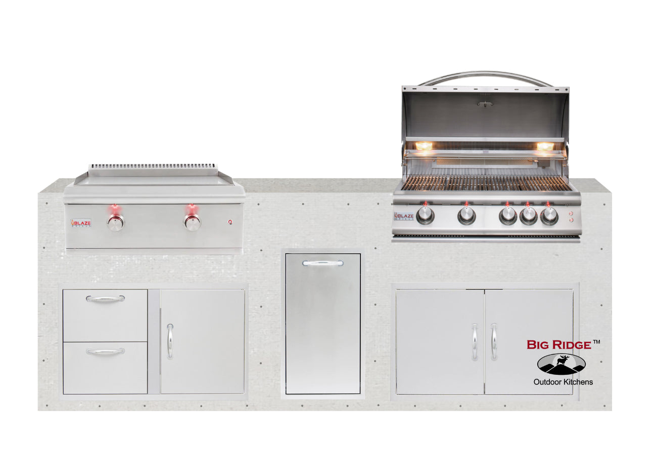 Blaze 96" Ready-To-Finish Quick Ship Outdoor Kitchen PKG13-BLZ-RTFQS13