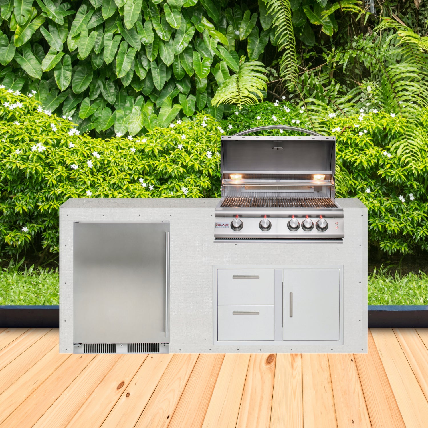 Blaze 72" Ready-To-Finish Quick Ship Outdoor Kitchen PKG3-BLZ-RTFQS3