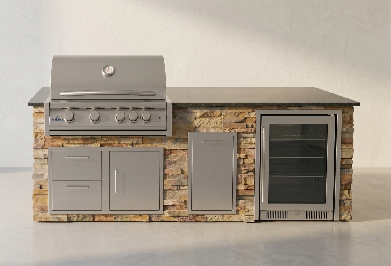 Blaze Quick Ship 96" Luxury Finished Outdoor Kitchen PKG 19-BLZ-QSHIP19
