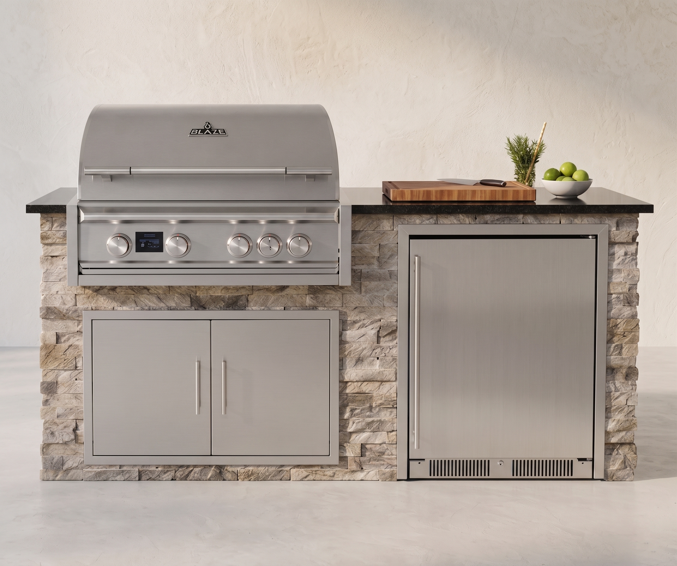 Blaze Quick Ship 72" Luxury Finished Outdoor Kitchen PKG 3-BLZ-QSHIP3