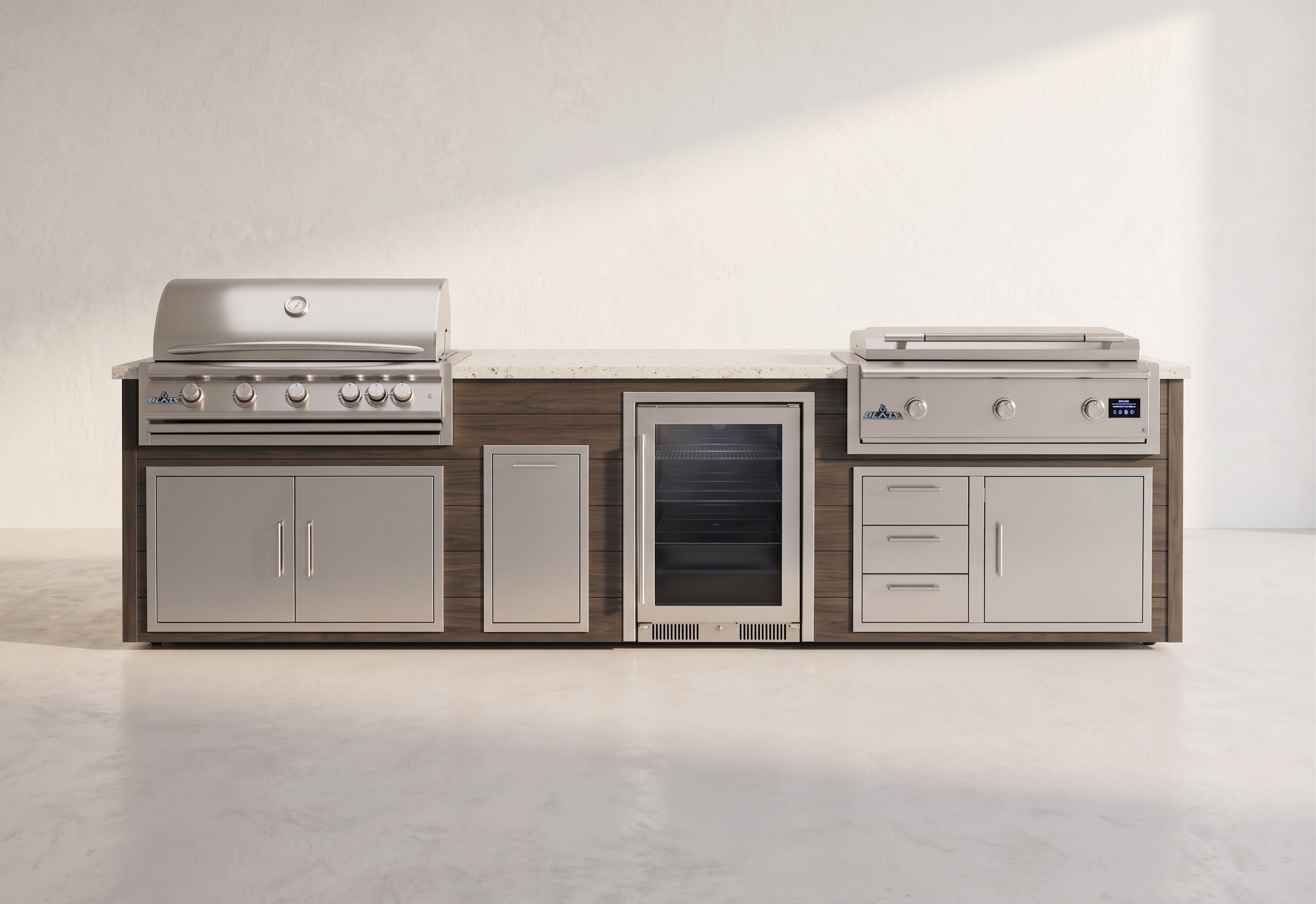 Blaze Quick Ship 96" Luxury Finished Outdoor Kitchen PKG 23-BLZ-QSHIP23