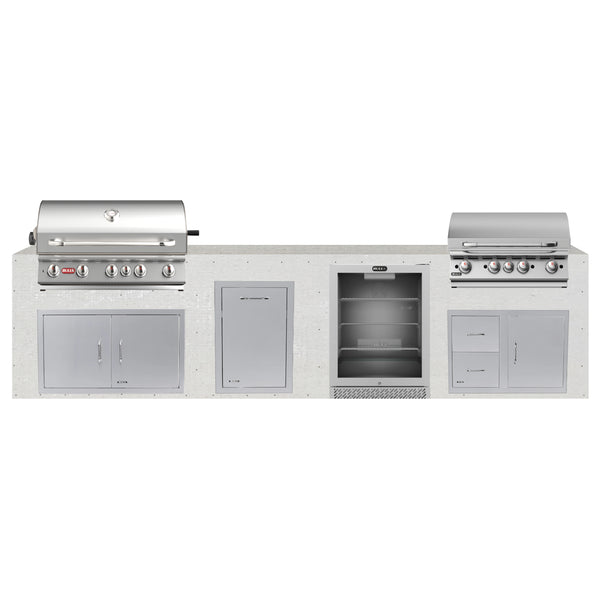 12 ft Design Ready outdoor kitchen with grill, griddle and outdoor refrigerator