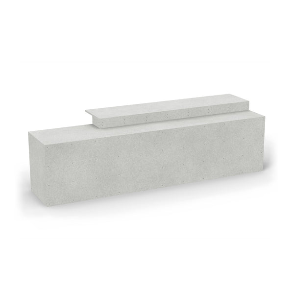 12 ft straight Design Ready outdoor kitchen with bar seating as it ships, in plain cement board with no appliance openings