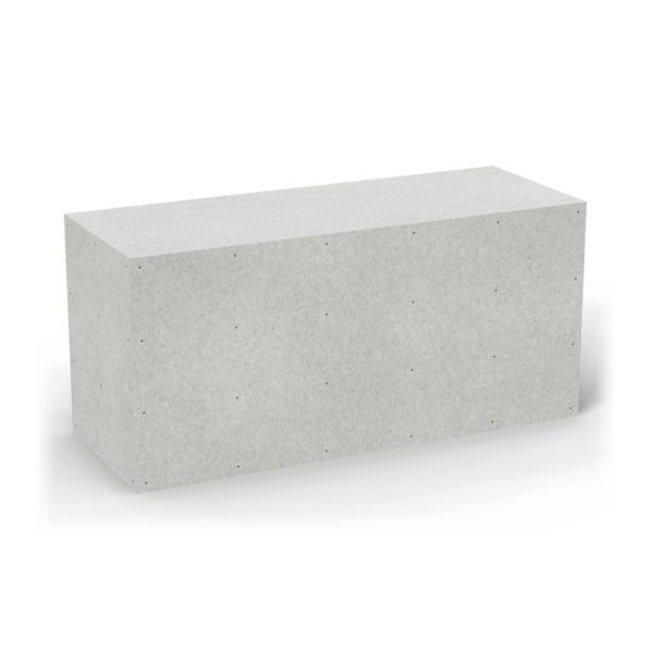 77 inch straight Design Ready outdoor kitchen as it ships, in plain cement board with no appliance openings