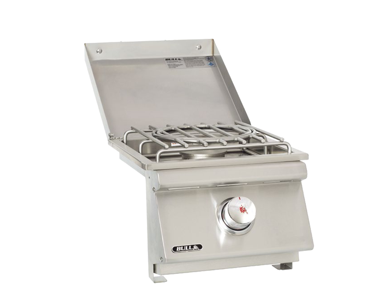 Bull Slide-In Pro Natural Gas and Propane Gas Side Burner W/ Stainless Steel Lid-60018/9
