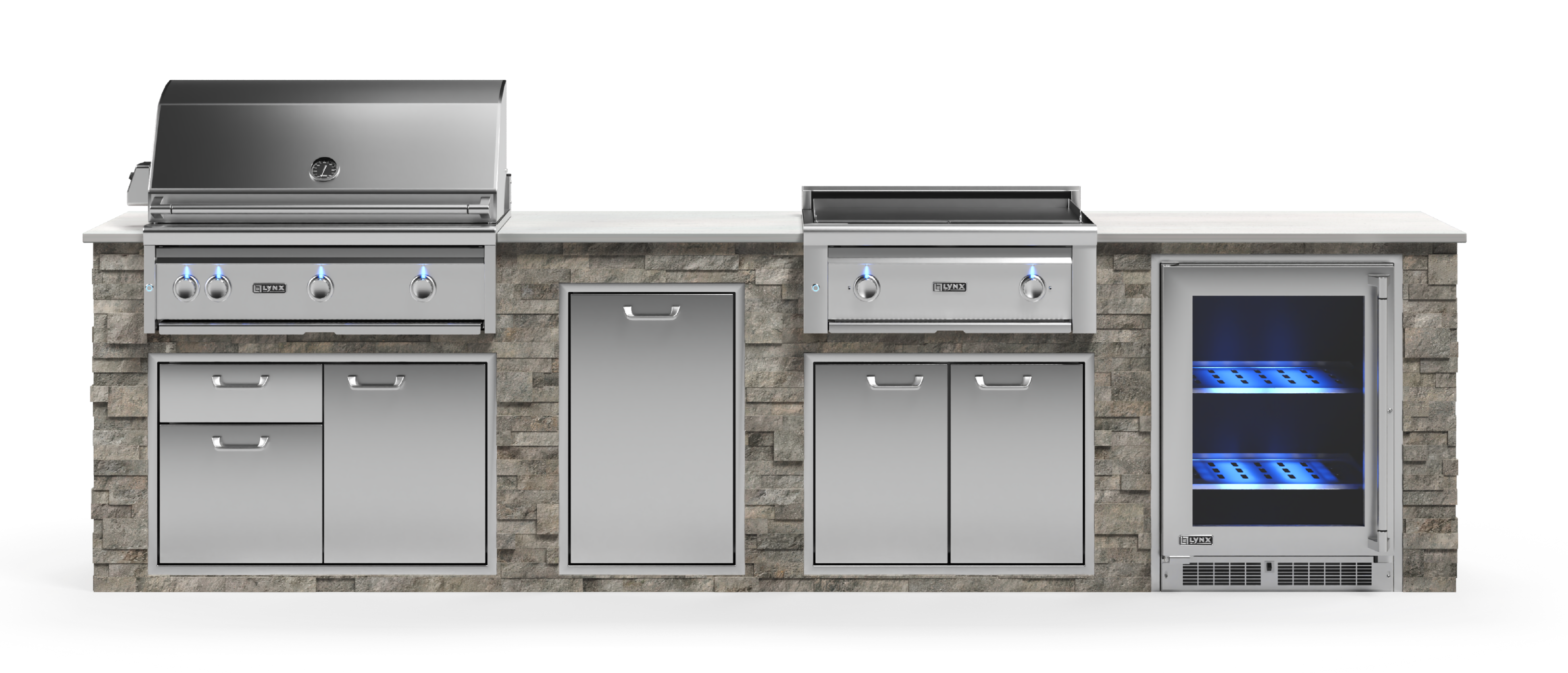 Lynx Pro Prestige Collection 144" Luxury Finished Outdoor Kitchen Package 12-LNX-12-PC