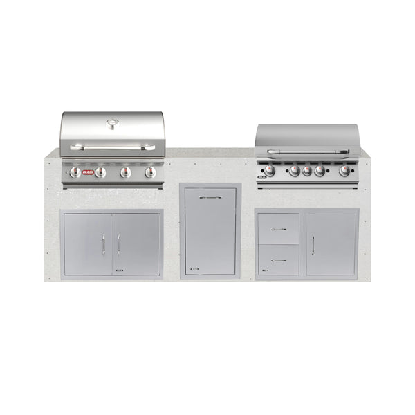8 ft Design Ready Bull outdoor kitchen with 30 inch grill and griddle