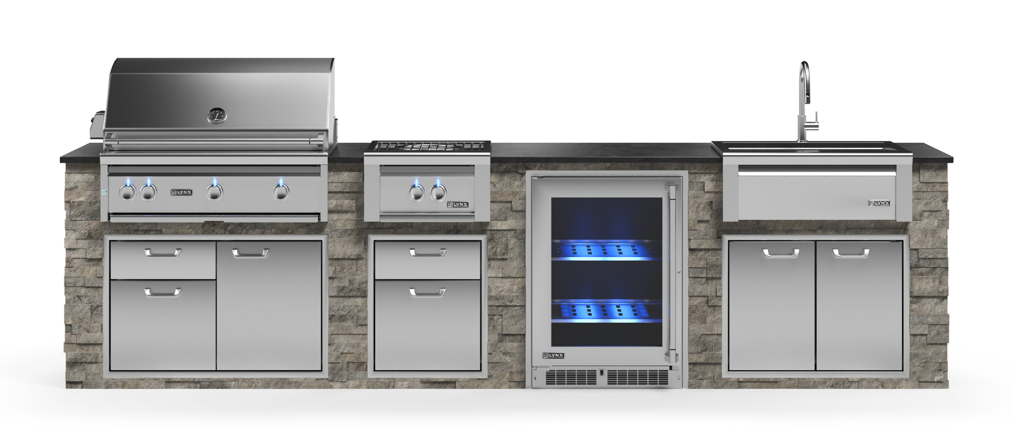 Lynx Pro Prestige Collection 144" Luxury Finished Outdoor Kitchen Package 13-LNX-13-PC