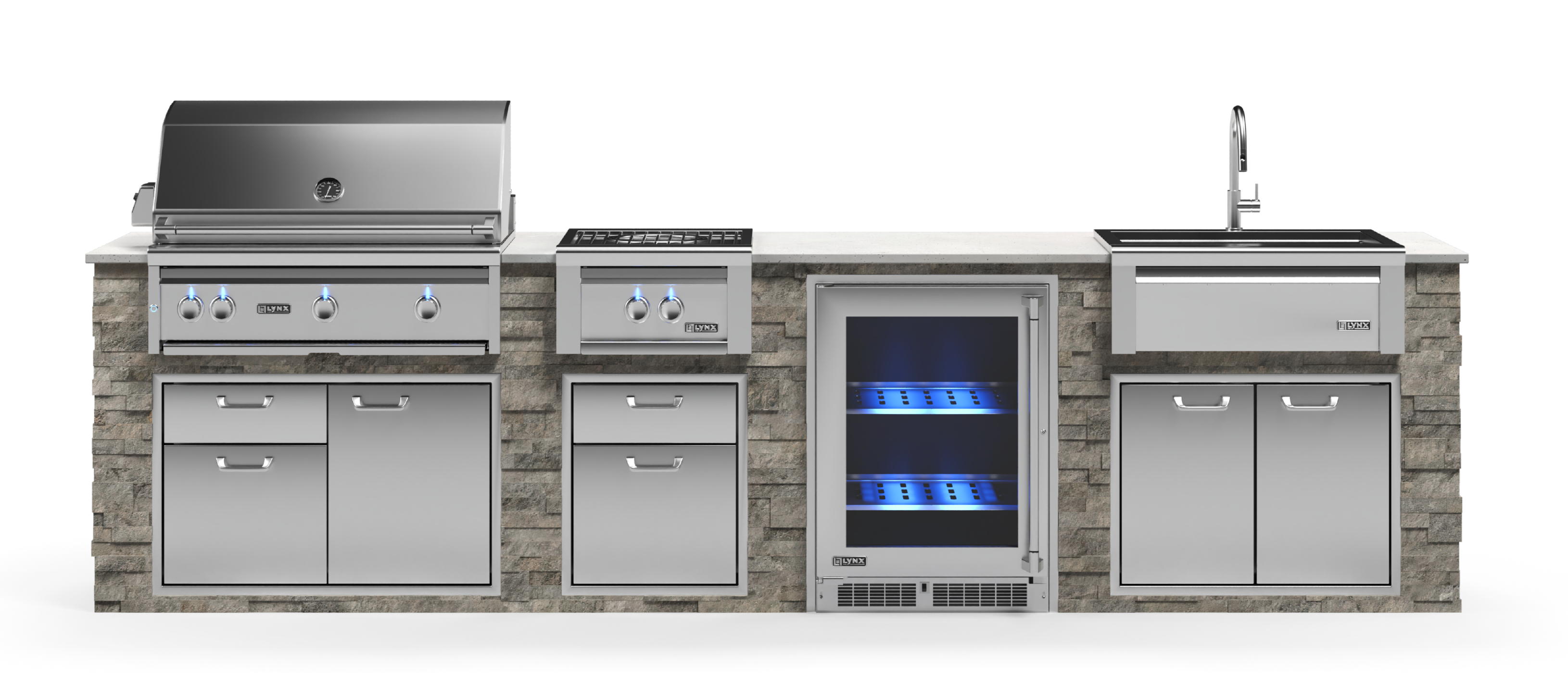 Lynx Pro Prestige Collection 144" Luxury Finished Outdoor Kitchen Package 13-LNX-13-PC