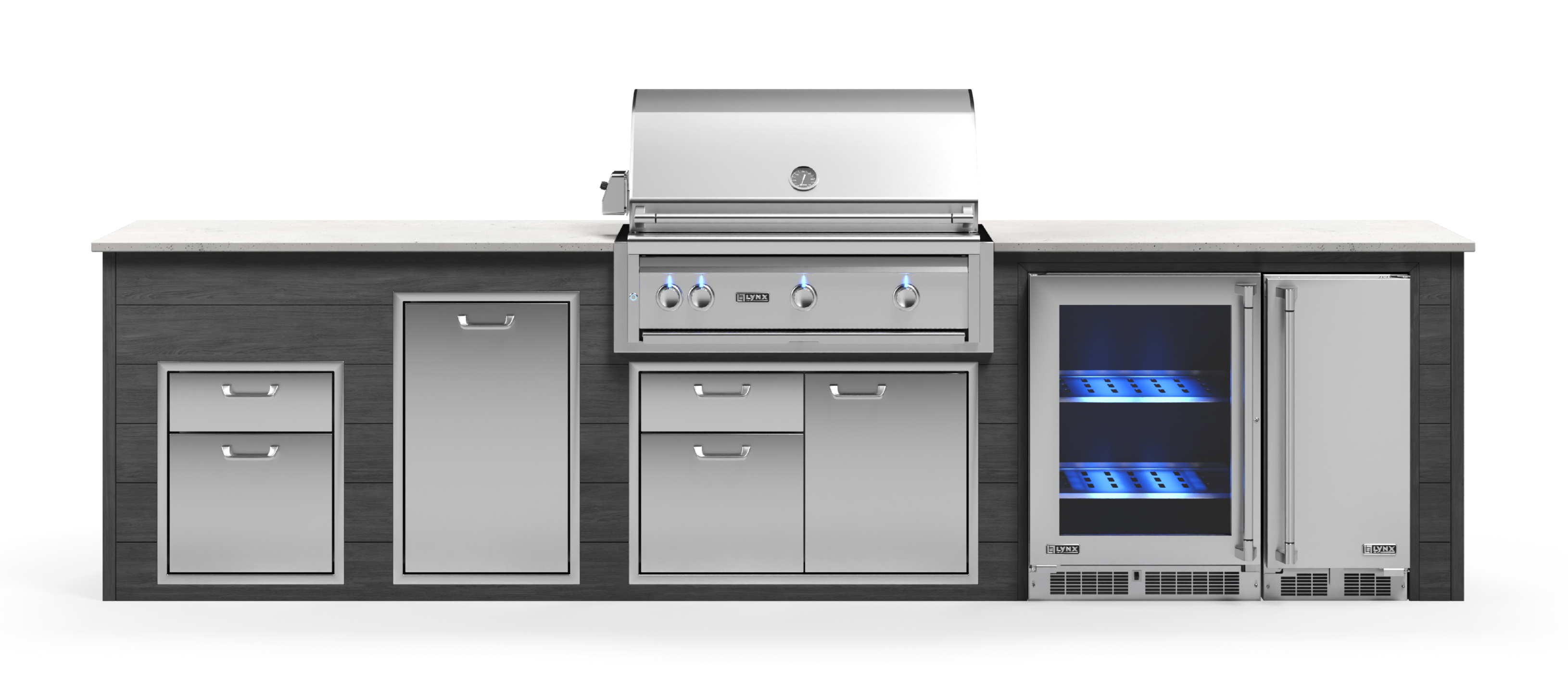 Lynx Pro Prestige Collection 144" Luxury Finished Outdoor Kitchen Package 14-LNX-14-PC